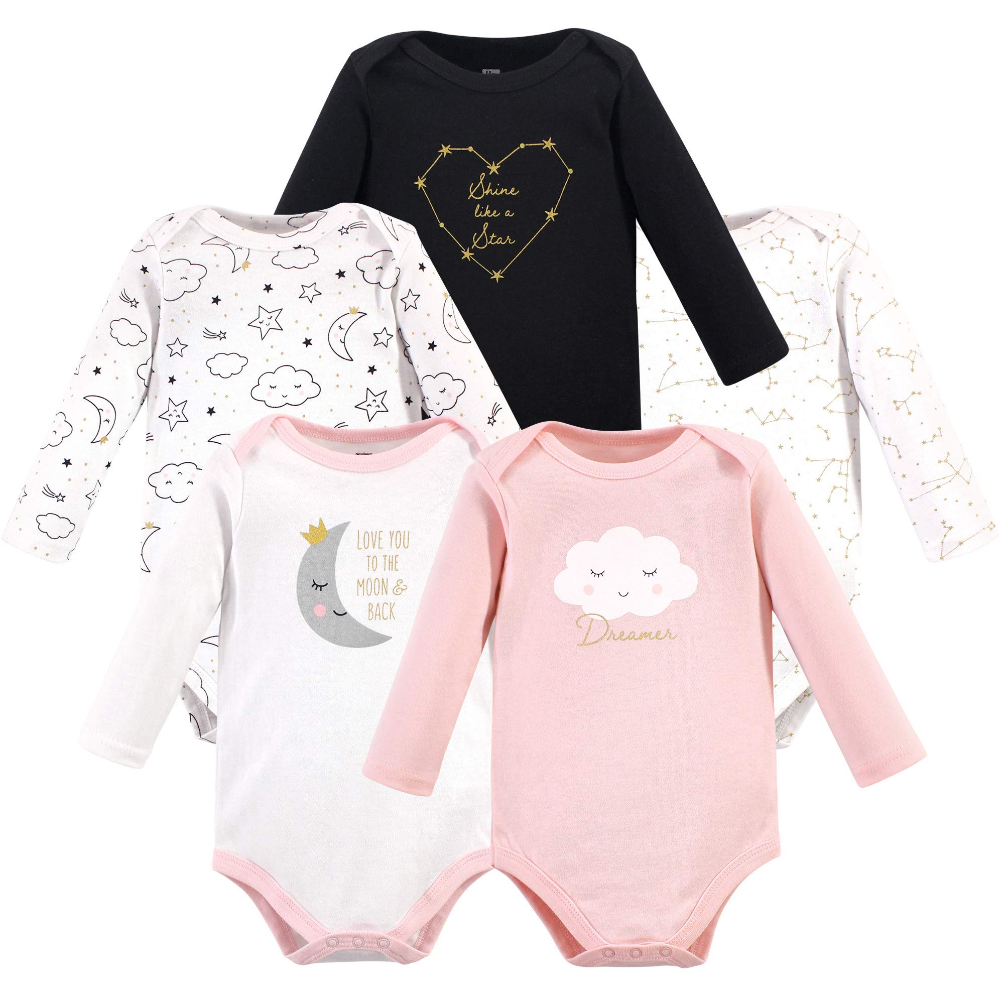 Hudson Baby unisex-baby Cotton Long-sleeve Bodysuits, Heather Gray, 3-6 Months — view 28