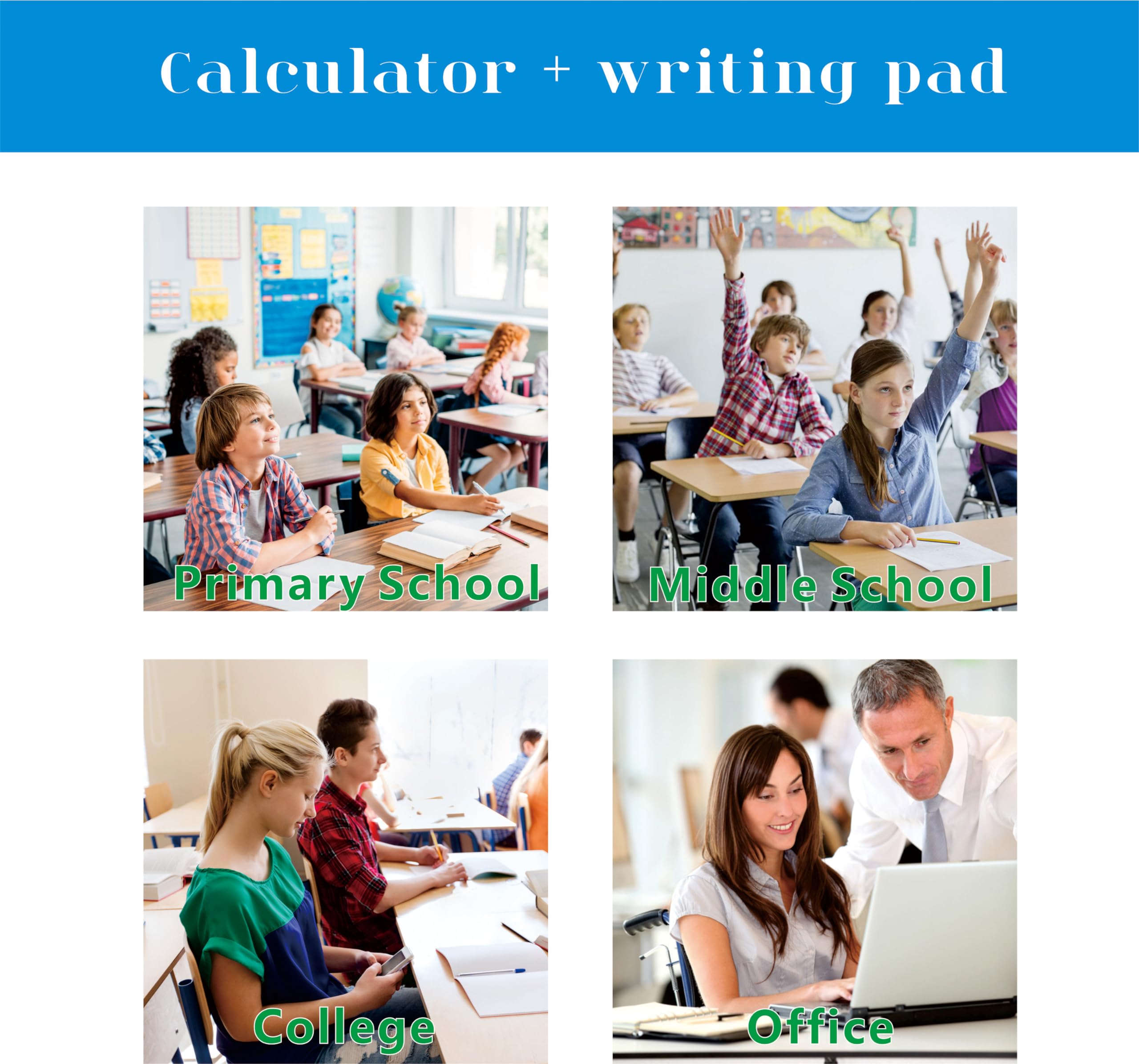 iPepul 991EX Calculatrice de mathématiques solaire rechargeable 552 fonctions avec bloc-notes, affichage 5 lignes – Fournitures scolaires pour collège lycée et collège (rose)