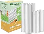 FoodSaver Custom Length Vacuum Sealer Bags Multipack, 5 Count Rolls for Airtight Food Storage and Sous Vide - Compatible with FoodSaver, 8 (2 Pack) and 11 (3 Pack)