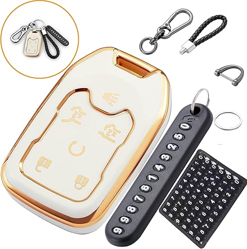 Funda de llavero para Chevy Tahoe Suburban 2015 2016 2017 2018 Chevrolet GMC Yukon XL 2019 2020 Smart 6 botones TPU control remoto carcasa de