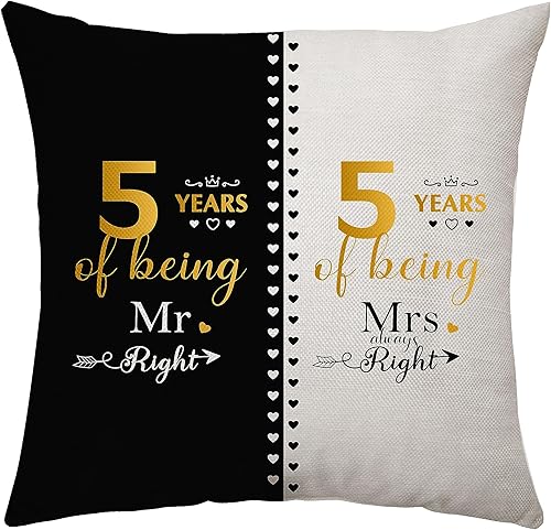 Miniatura 6 de Regalos de matrimonio con 24 años para esposo, esposa, el mejor regalo de aniversario para parejas, funda de almohada única para señor y señora,