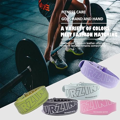 Miniatura 6 de Cinturón de levantamiento de pesas de cuero de 0.354 in para mujeres y hombres con soporte lumbar acolchado de 4 pulgadas para entrenamiento de