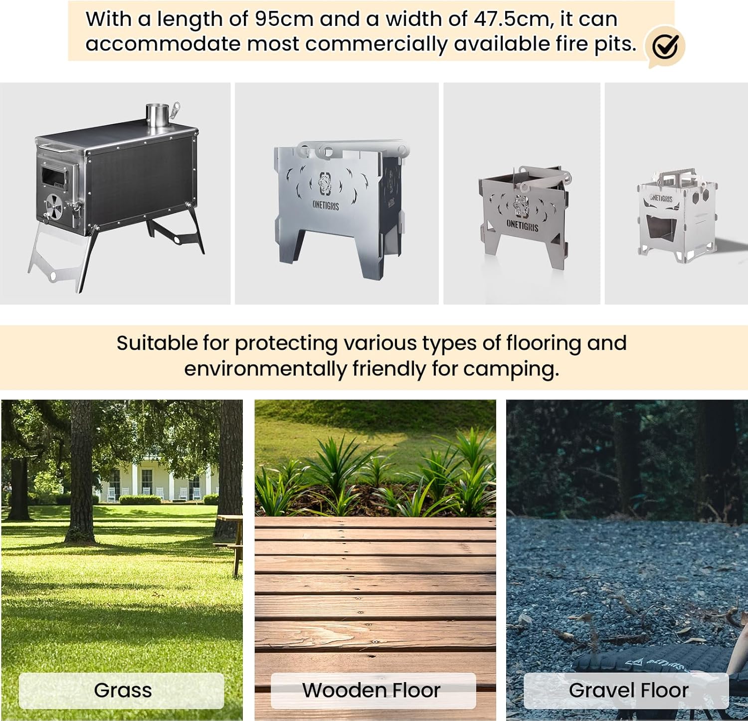 OneTigris Fire-Retardant Mat for Camping Stove, Fire Pit
