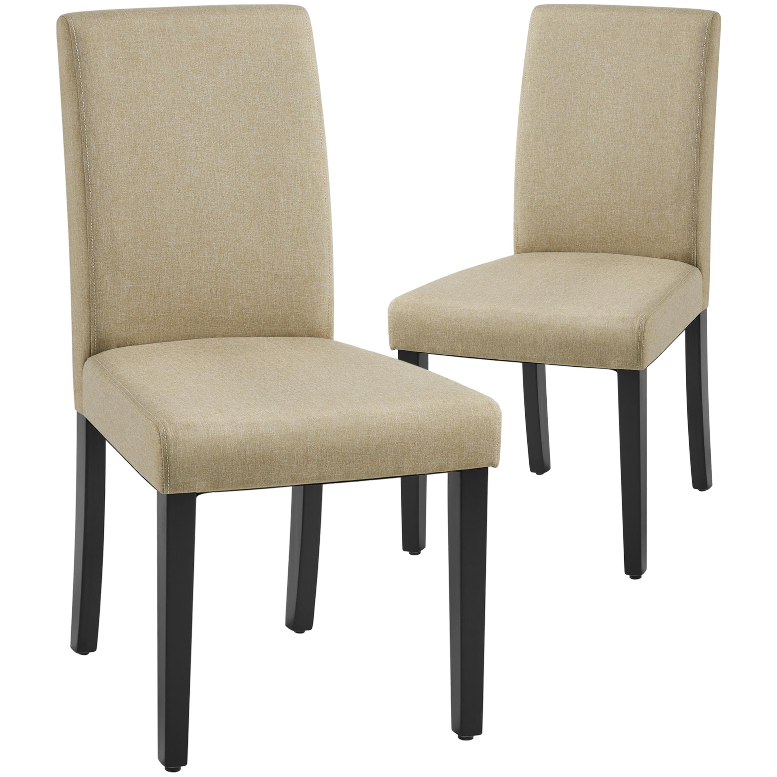 Yaheetech Modern Dining Room Chairs Set of 4 Faux Leather High Back Padded Kitchen Chairs W/Adjustable Solid Wooden Legs for Home and Restaurants Black — view 10
