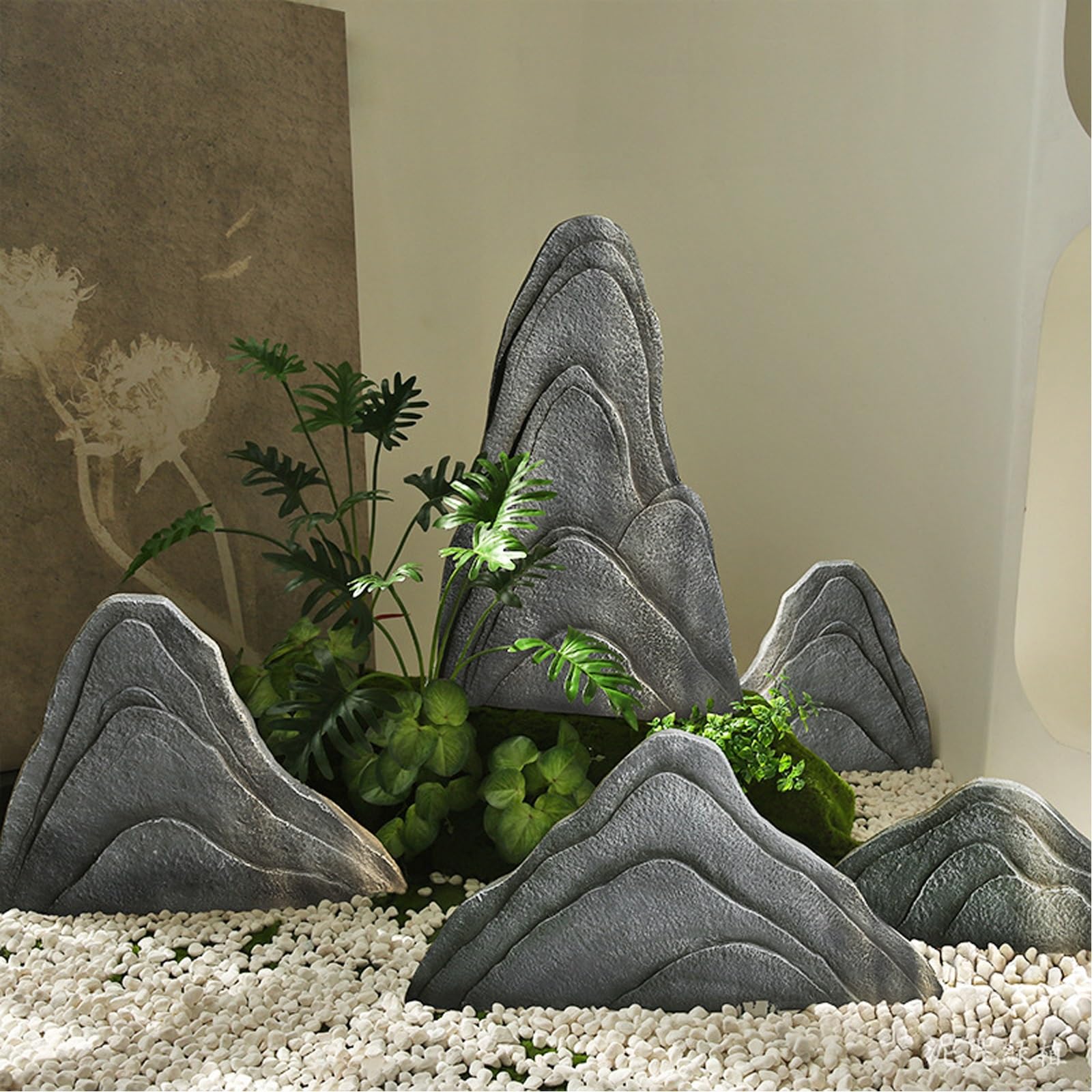 Roccia Artificiale Solide, Sassi da Giardino, Rocce Decorative, for l'architettura del Paesaggio, Accenti da Giardino, Esposizioni da Giardino, con Texture Naturale(A)
