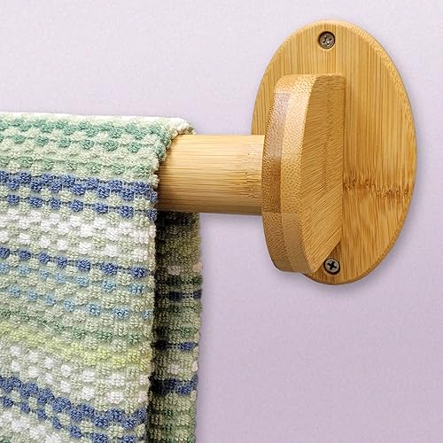 Miniatura 5 de Toallero de madera de bambú  Soporte de secado para esterilla de yoga de montaje en pared  Baño Cocina Estudio Spa Ducha Gimnasio Equipo de Piscina