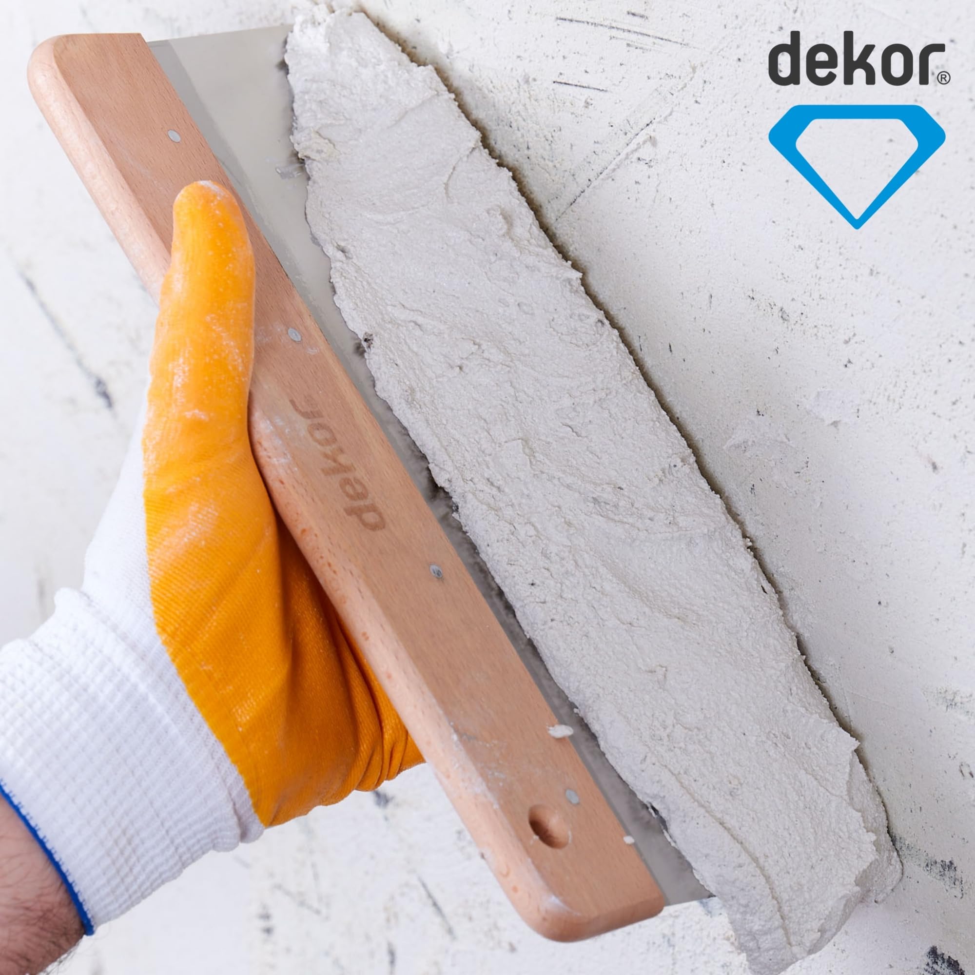 DEKOR Taping Knife 12" Stainless Steel Flexible Scraper Wood Handle Drywall — Amazon image 2