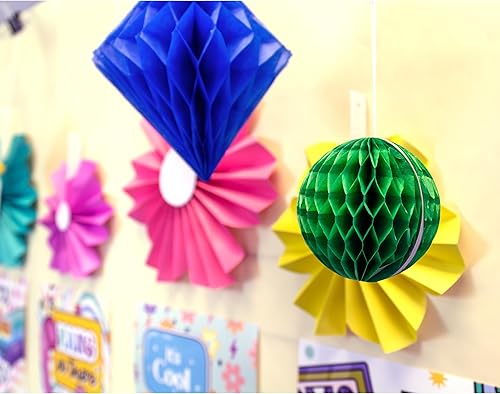 Miniatura 6 de Happily Ever Elementary Retro Remix - Tablón de anuncios 3D de 15 piezas, flores geniales y decoración retro brillante para tablón de anuncios,