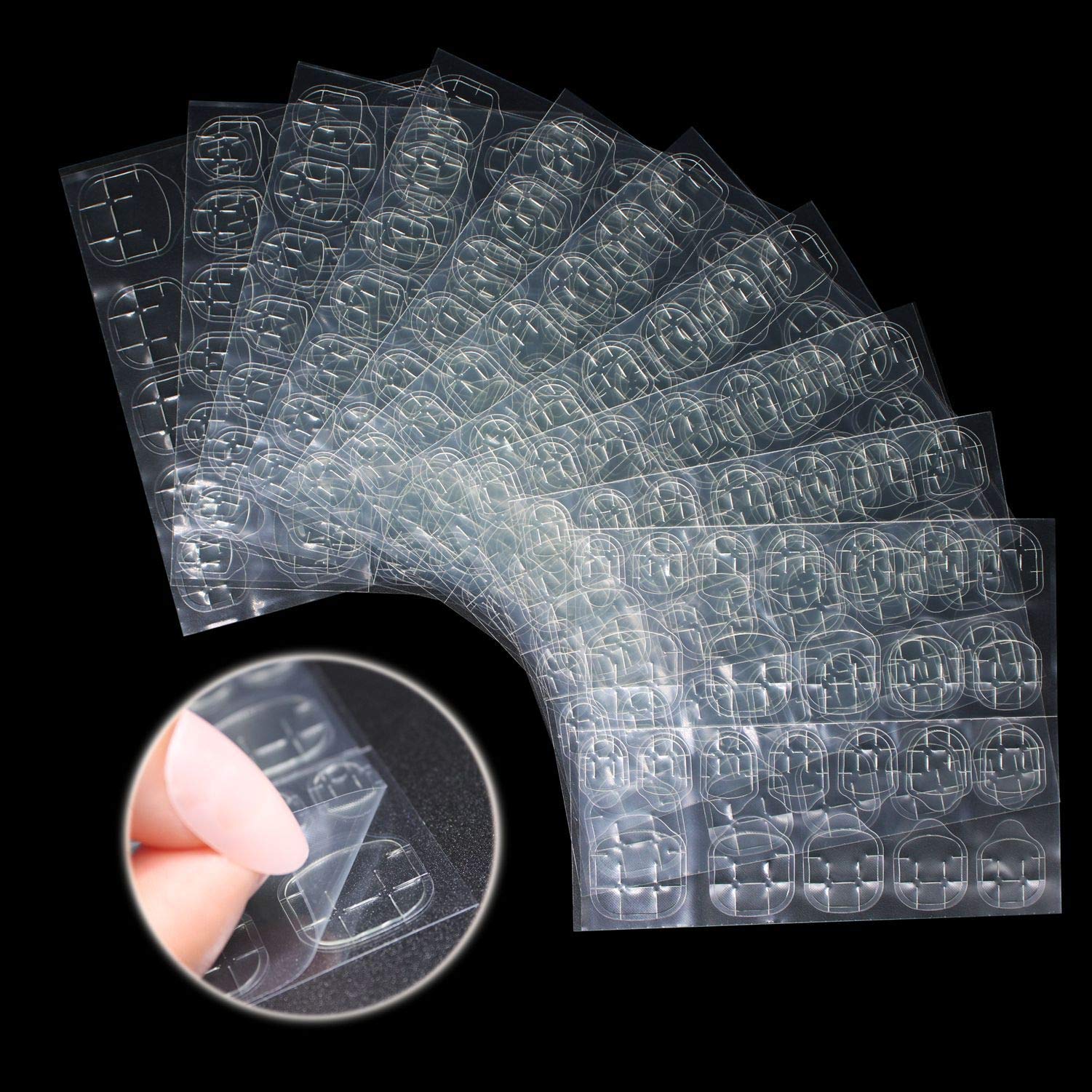 Nail Adhesive Tabs,Glue Sticker, Enlarge Dimension Ivtor Waterproof Breathable Jelly Double Sided Adhesive Tab for Fake Nails 10 Sheetsââ‚¬¦-image-10