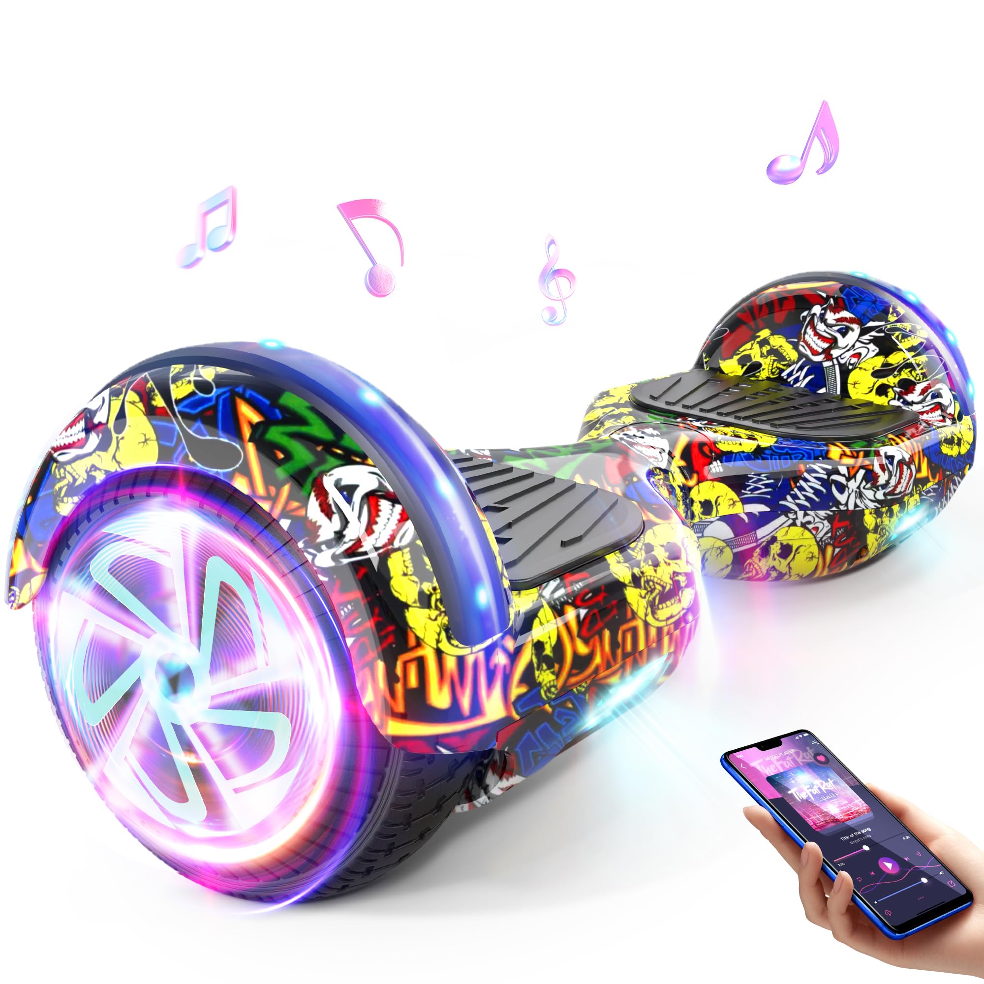 Hoverboard, hoverboards todoterreno con Bluetooth y ruedas de equilibrio inteligentes con luces LED