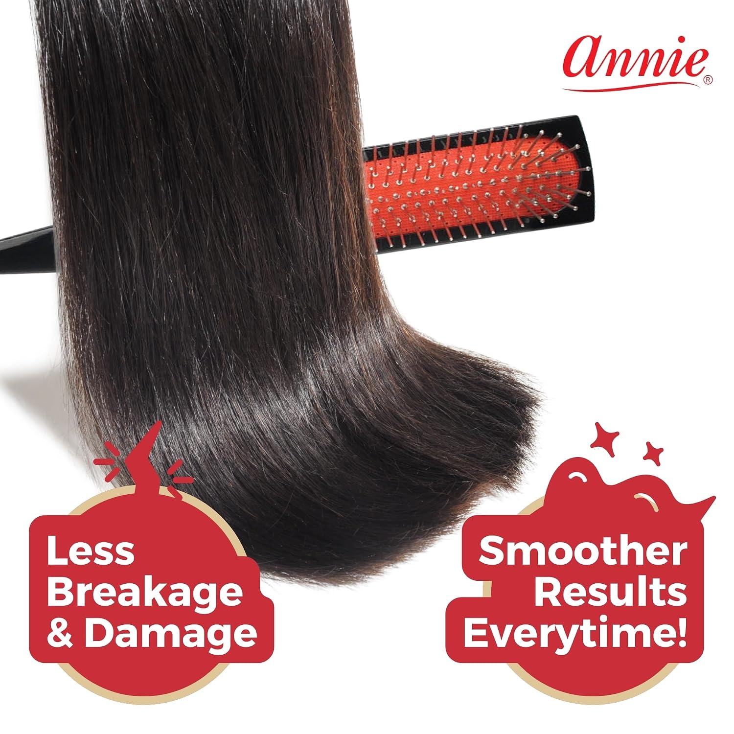Annie Premium Wire Wig Brush: Metal Bristle Detanger For Wigs (Black)