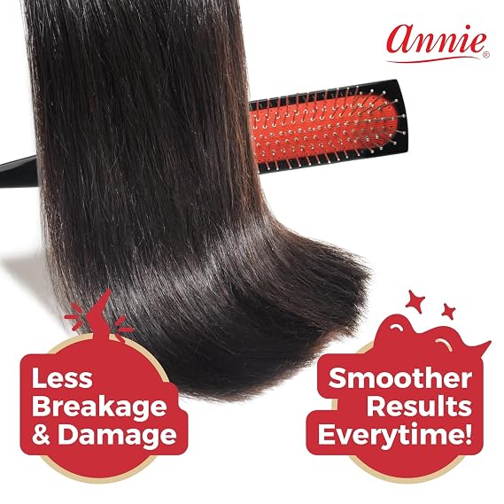 Annie Premium Wire Wig Brush: Metal Bristle Detanger For Wigs (Black)
