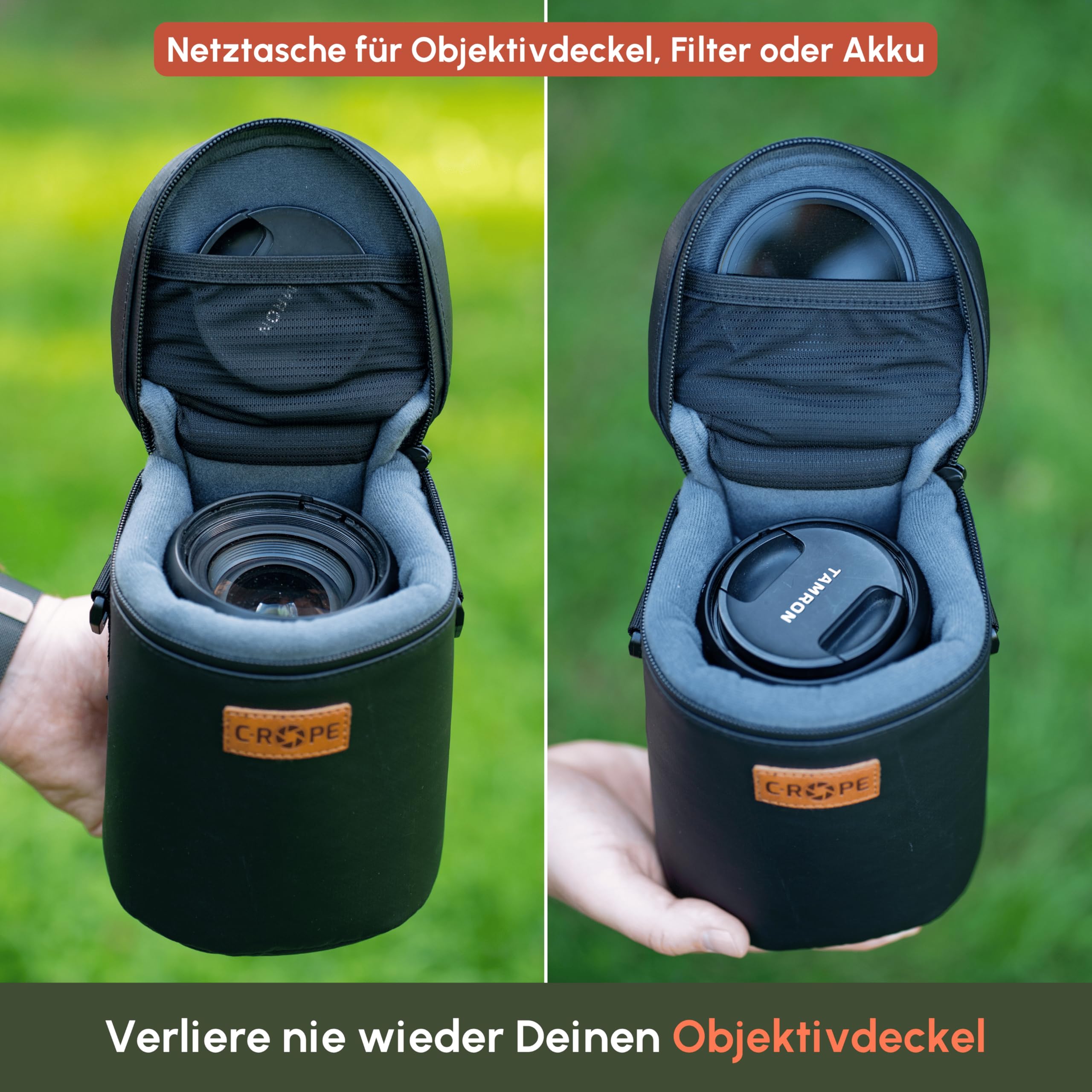 C-Rope wasserfeste Objektivtasche mit wasserdichtem Reißverschluss - Schutzbeutel für Kamera Objektive - Premium Objektivbeutel