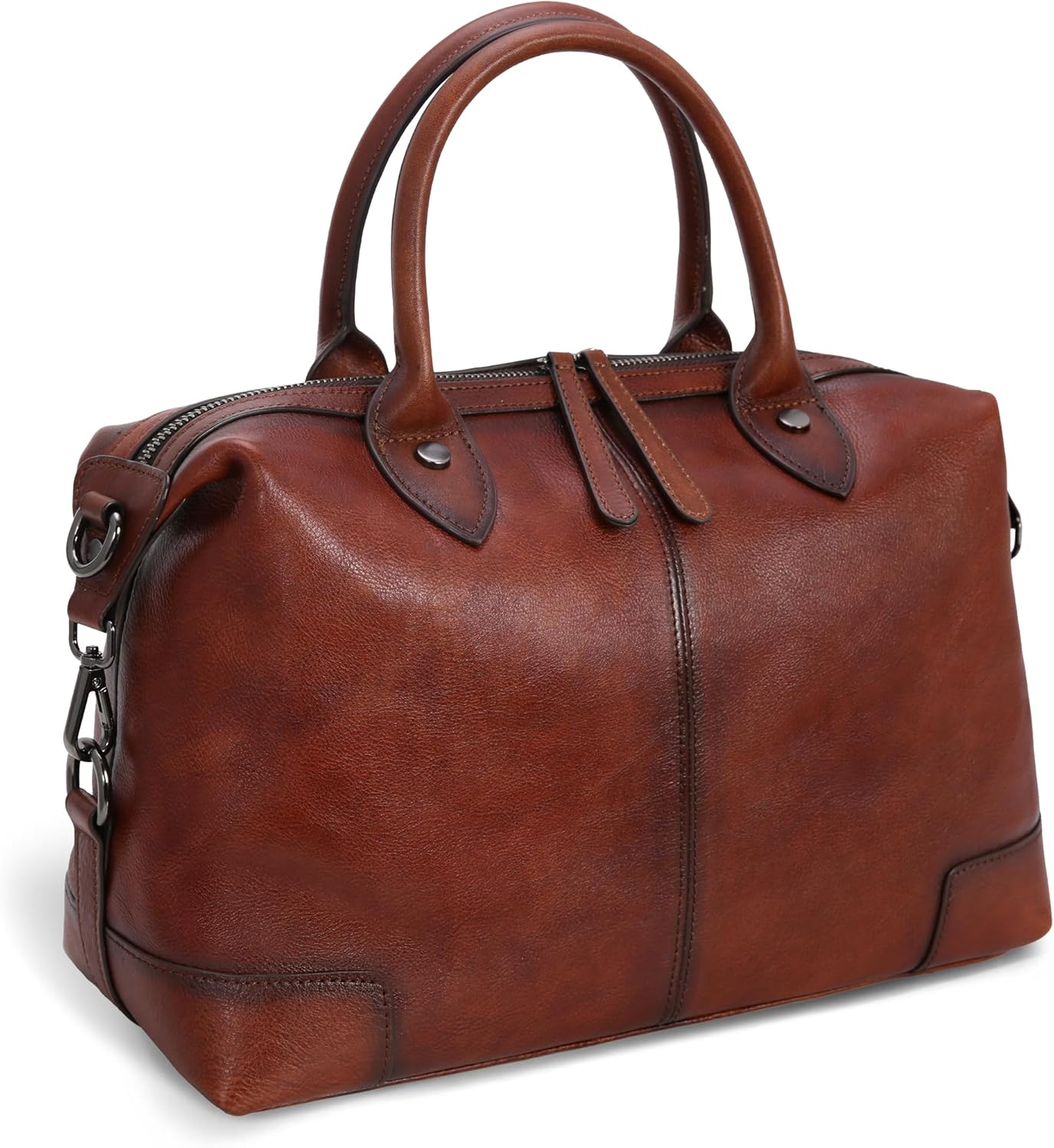 HESHE Genuine Leather Satchel Tote Bag for Women Leather Purse Large Capacity Top Handle Handbag Vintage Doctor Bag - Image 8