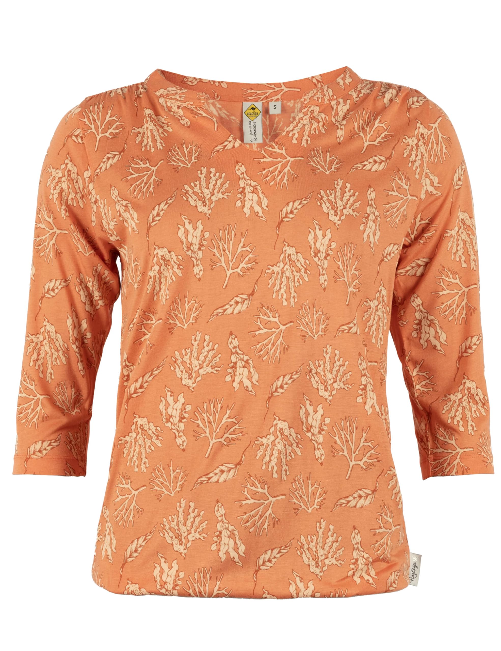ROADSIGN australia Damen Bluse mit Alloverprint aus Viskose, luftig für warme Tage