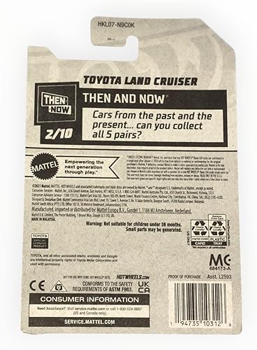 Miniatura 2 de Hot Wheels Toyota Land Cruiser, entonces y ahora 210 Crema 194250 Caza del tesoro regular