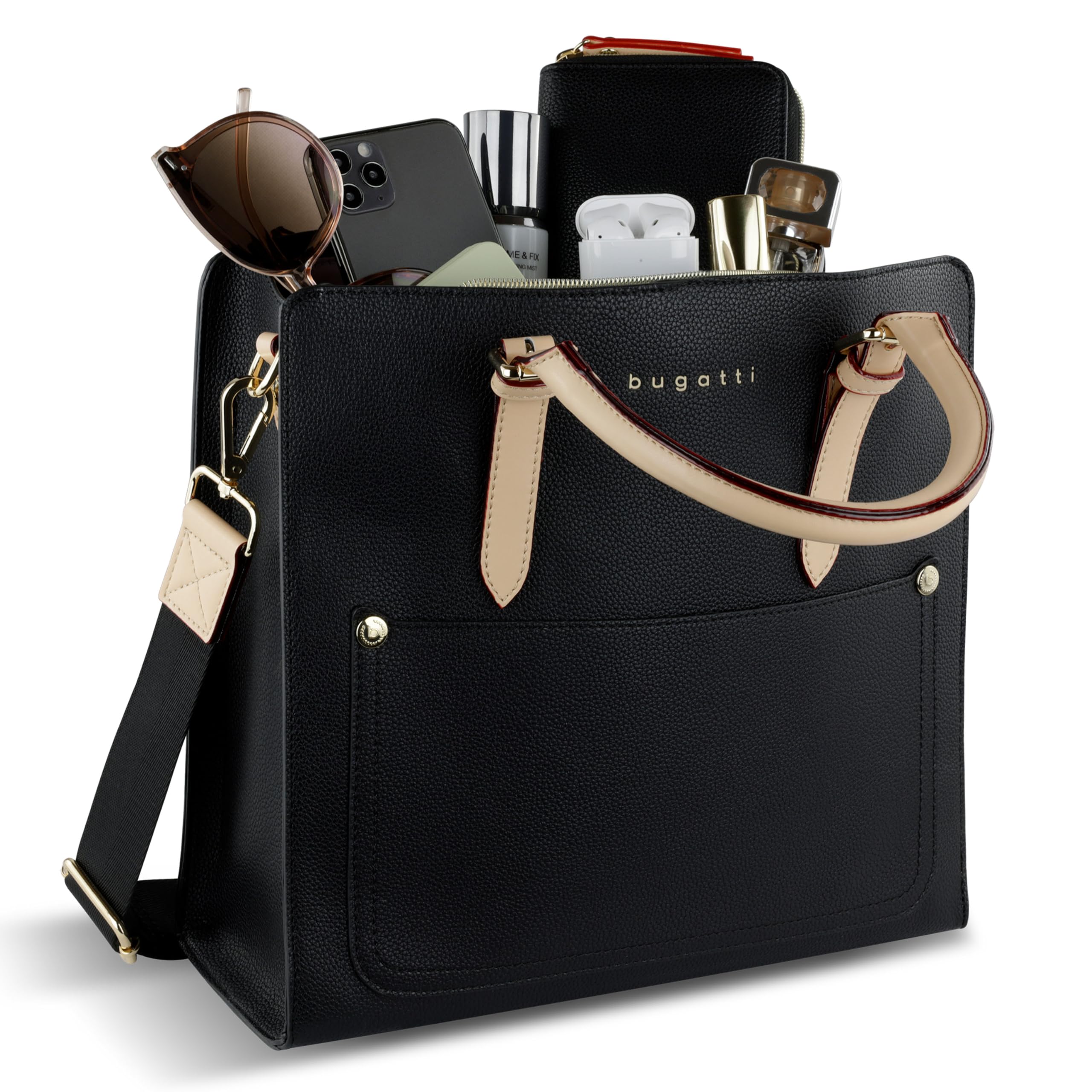 bugatti Ella Handtasche L für Damen, Frauen Tasche groß, Damenhandtasche