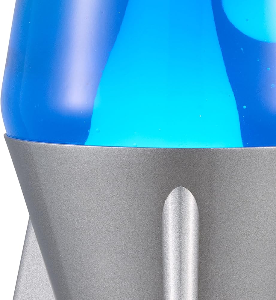 Lava The Original Lamp - 14.5" Gray Stratosphere – Retro Rocket Liquid Motion Lamp - White and Blue Liquid - Item #2390 (Amazon Exclusive)