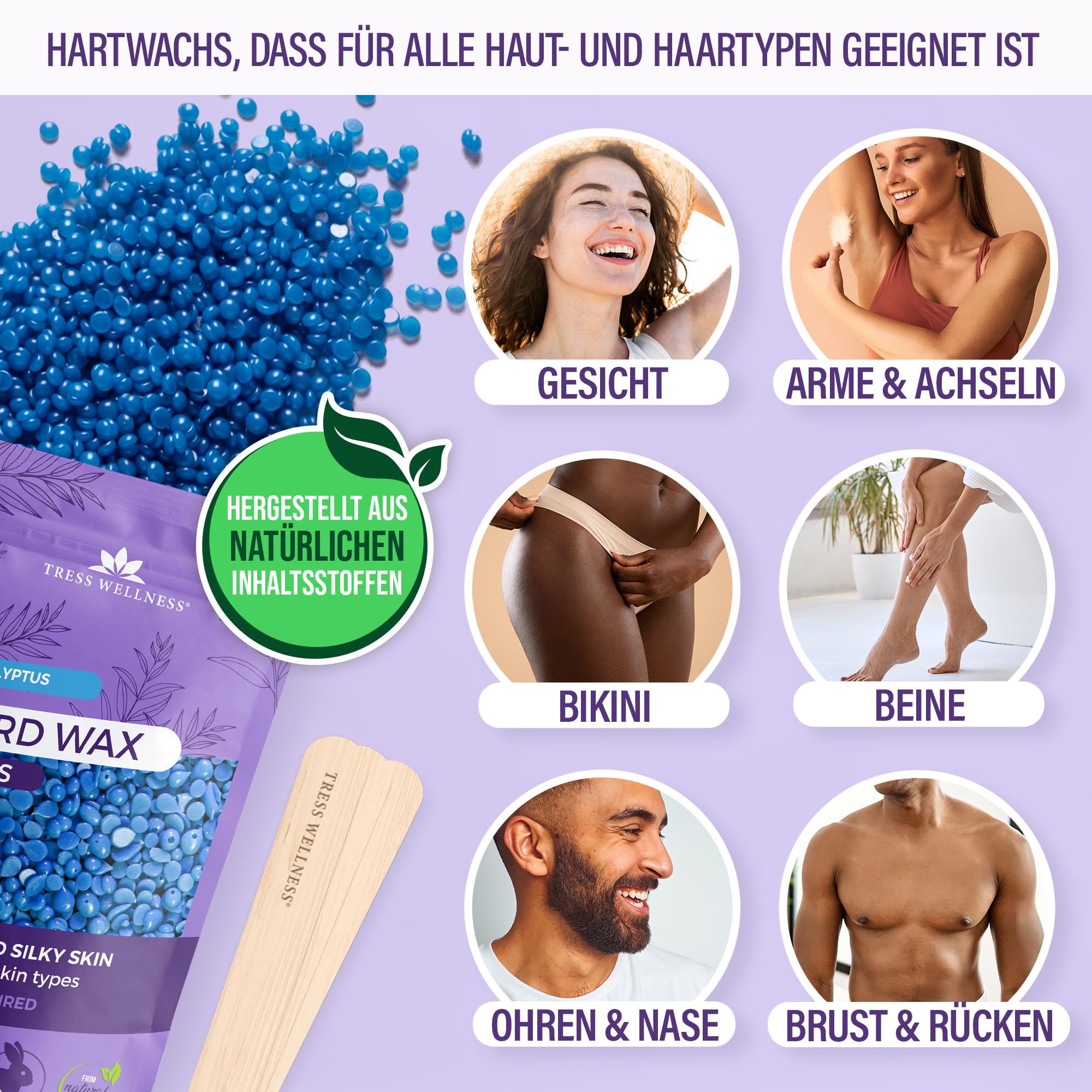 Waxing Wachswärmer Set - Heißwachsgerät - Haarentfernung Perlen - Wax Warmer Kit - Schwarz mit Silikonschale