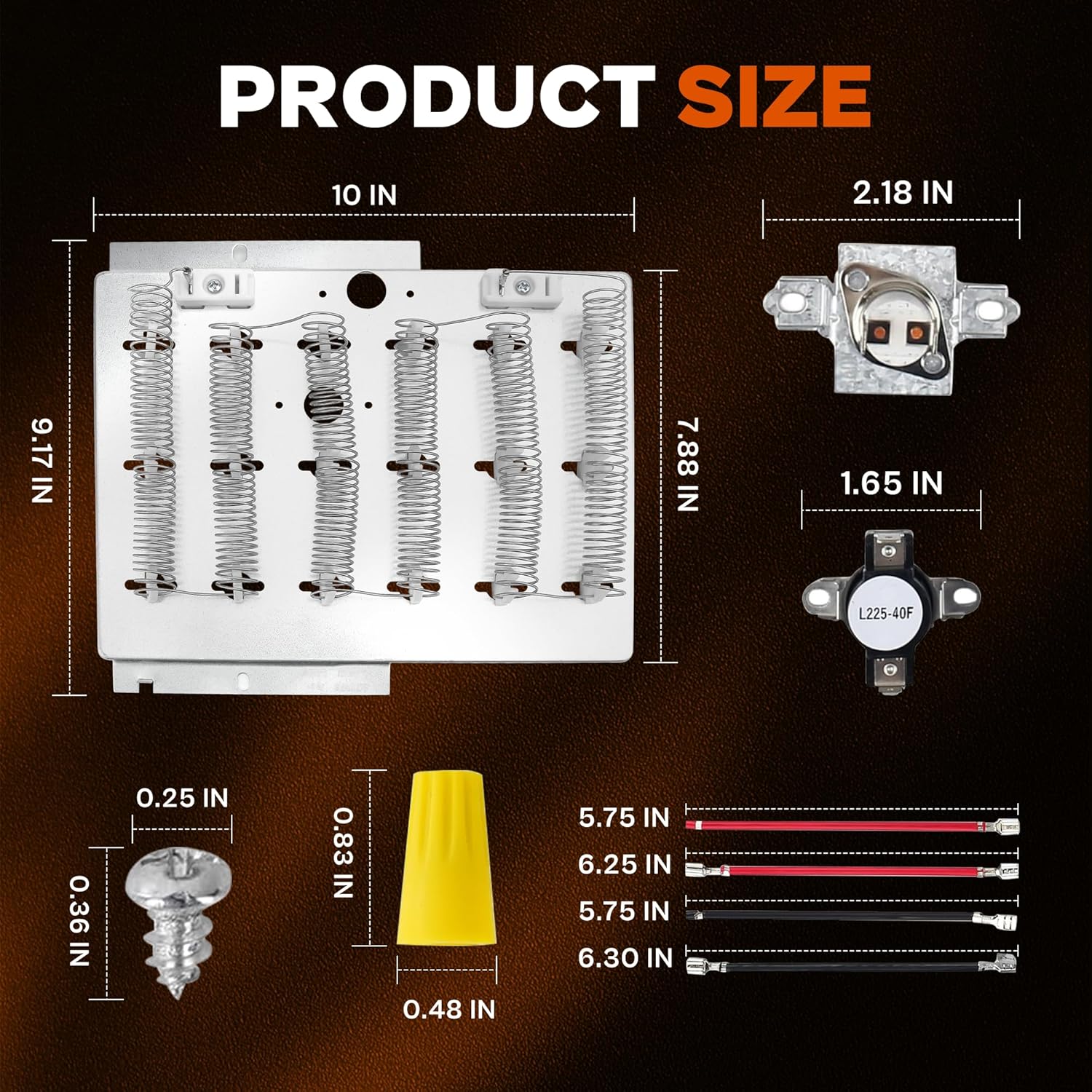 Upgraded ADE4BRGS177TW01 ADE4BRGS175TW01 ADE3SRGS175TW01 Dryer Heating Element for Speed Queen ADE3LRGS171TW01 ADE4BRGS171TW01 ADE3SRGS173TW01,Replace 964p3 503978 61927 510329 61928 D515900 by TOMOON
