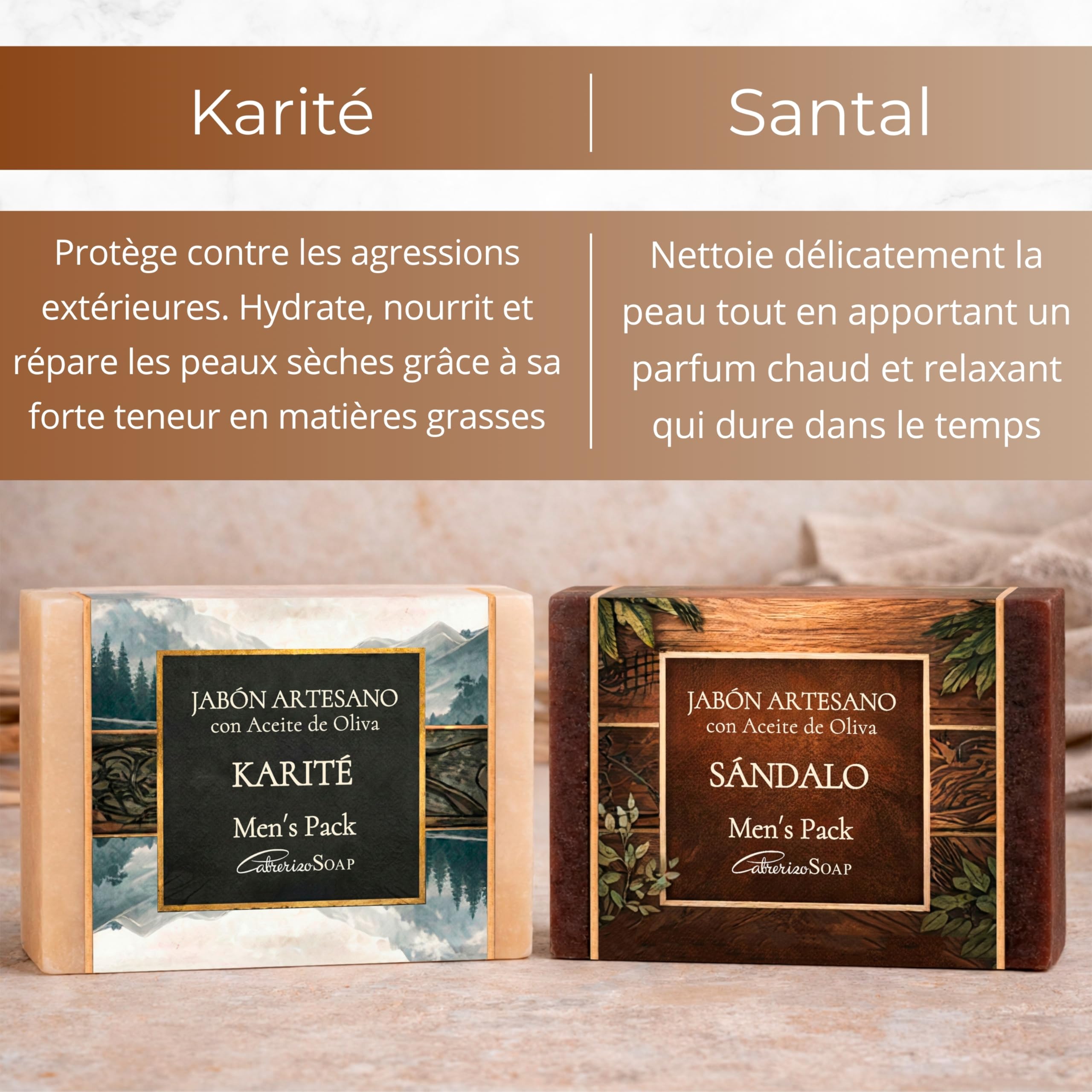 Savons artisanaux avec parfum homme – Savon solide 4x125 g – Idee cadeau homme original pour anniversaire et occasions spéciales, idéal pour la routine quotidienne visage