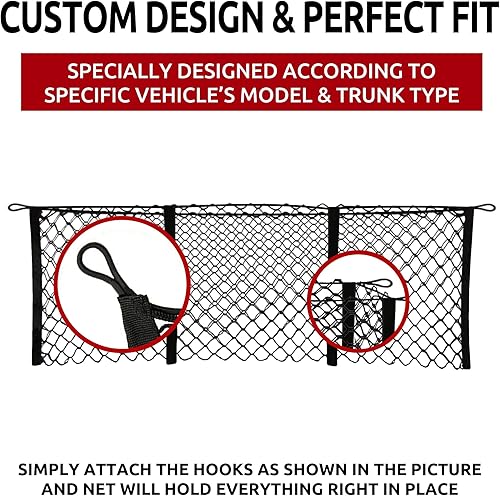 Miniatura 3 de Red de carga para maletero estilo sobre con 3 bolsillos para Ford Explorer 2020-2025  Accesorios de coche  Organizadores de maletero y