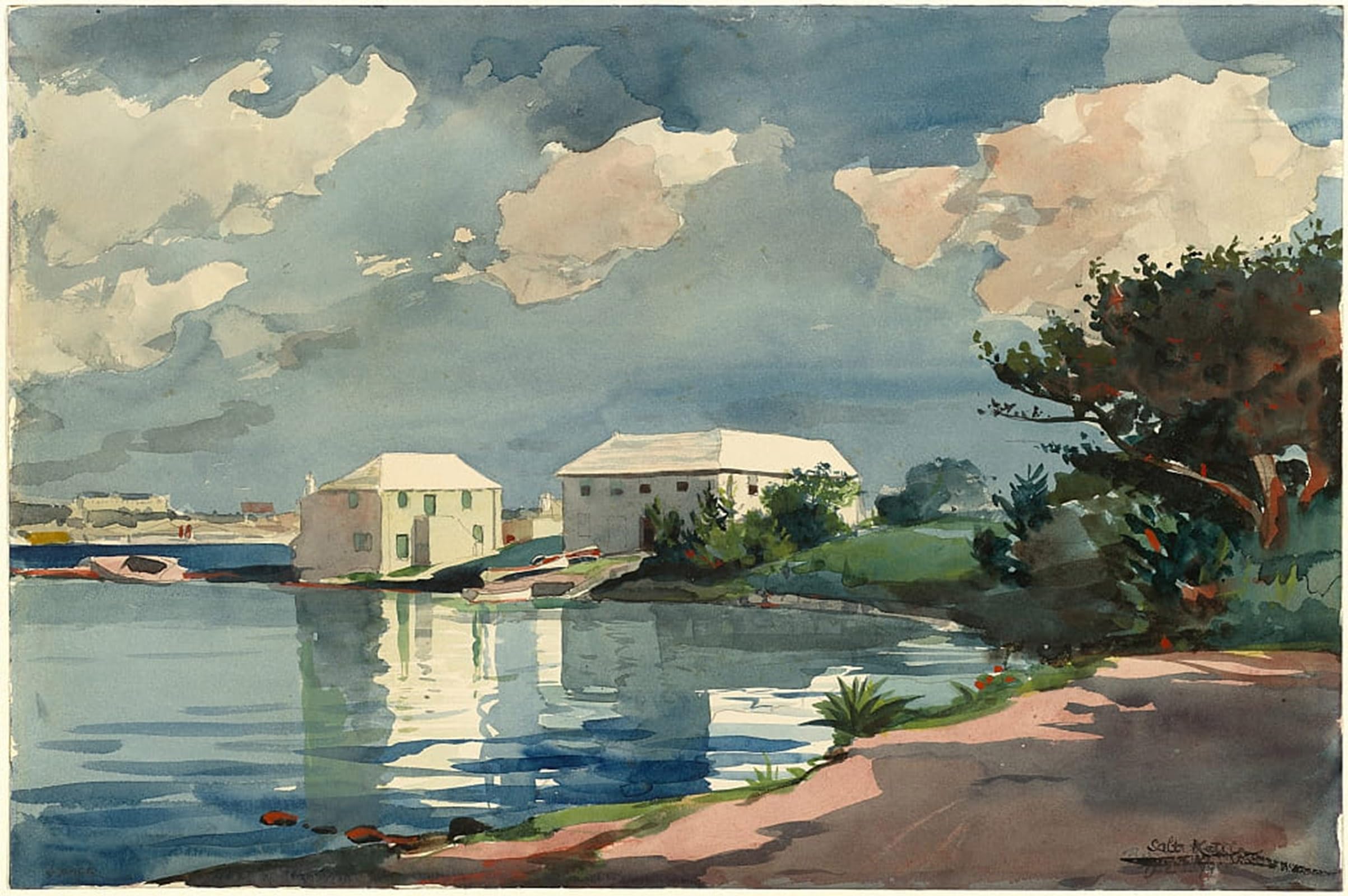 SERENDIPITP Aesthetic Poster Photo Wall Print Retro Picture Salt Kettle Bermuda by Winslow Homer Modern Wall Artwork for Home Decor 60x90cm