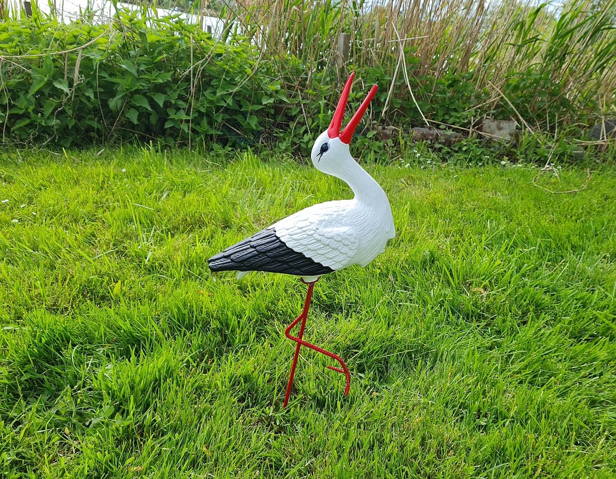 Jardín Figura Familia de cigüeñas 5 Cigüeña Blanco de plástico decoración