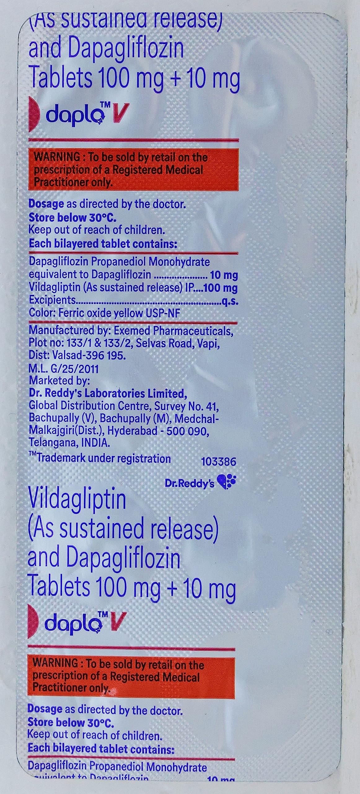 Daplo V - Strip of 10 Tablets