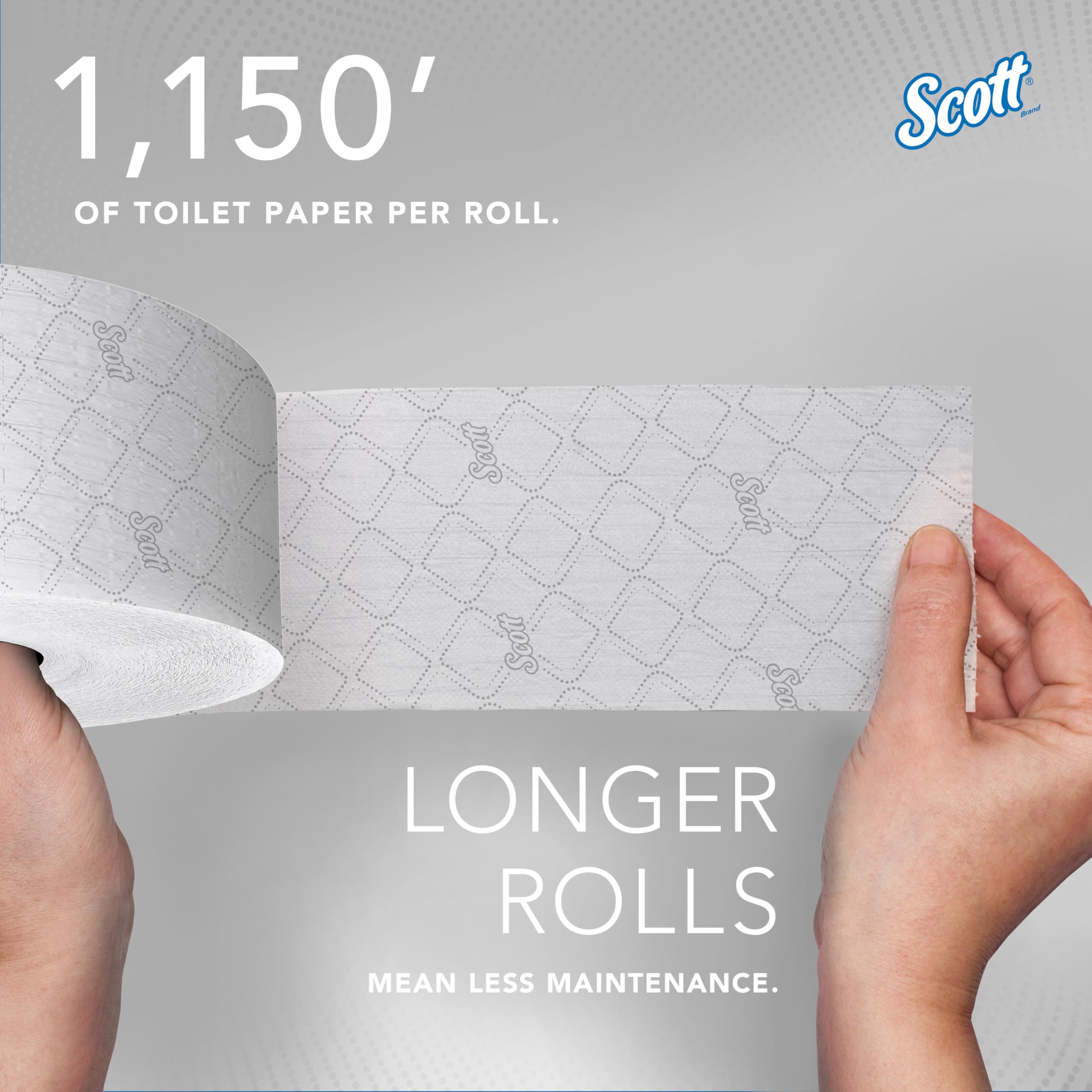 Scott - KCC07006 Essential Jumbo Roll JR. Papel higiénico sin núcleo (07006), 2 capas, blanco, 12 rollos/caja, 1,150 pies/rollo