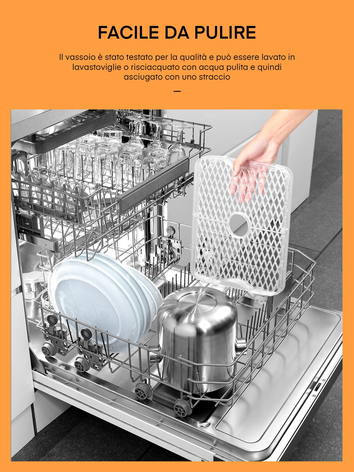 FOHERE Essiccatore Multifunzionale Per Frutta e Verdura, Disidratatore Per Alimenti Regolabile In Altezza 5 Ripiani Impilabili, Temperatura Regolabile (35°C-70°C), Adatto Per Frutta, Carne e Verdura