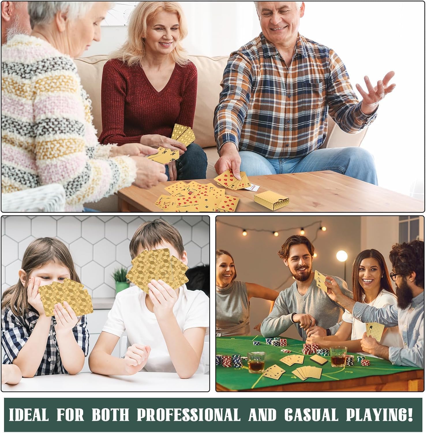 MeeTo Gold Plated Playing Cards Pack of Poker Golden Deck for High-Stakes Games, Collectors, and Elegant Entertaining (Pack of 1)