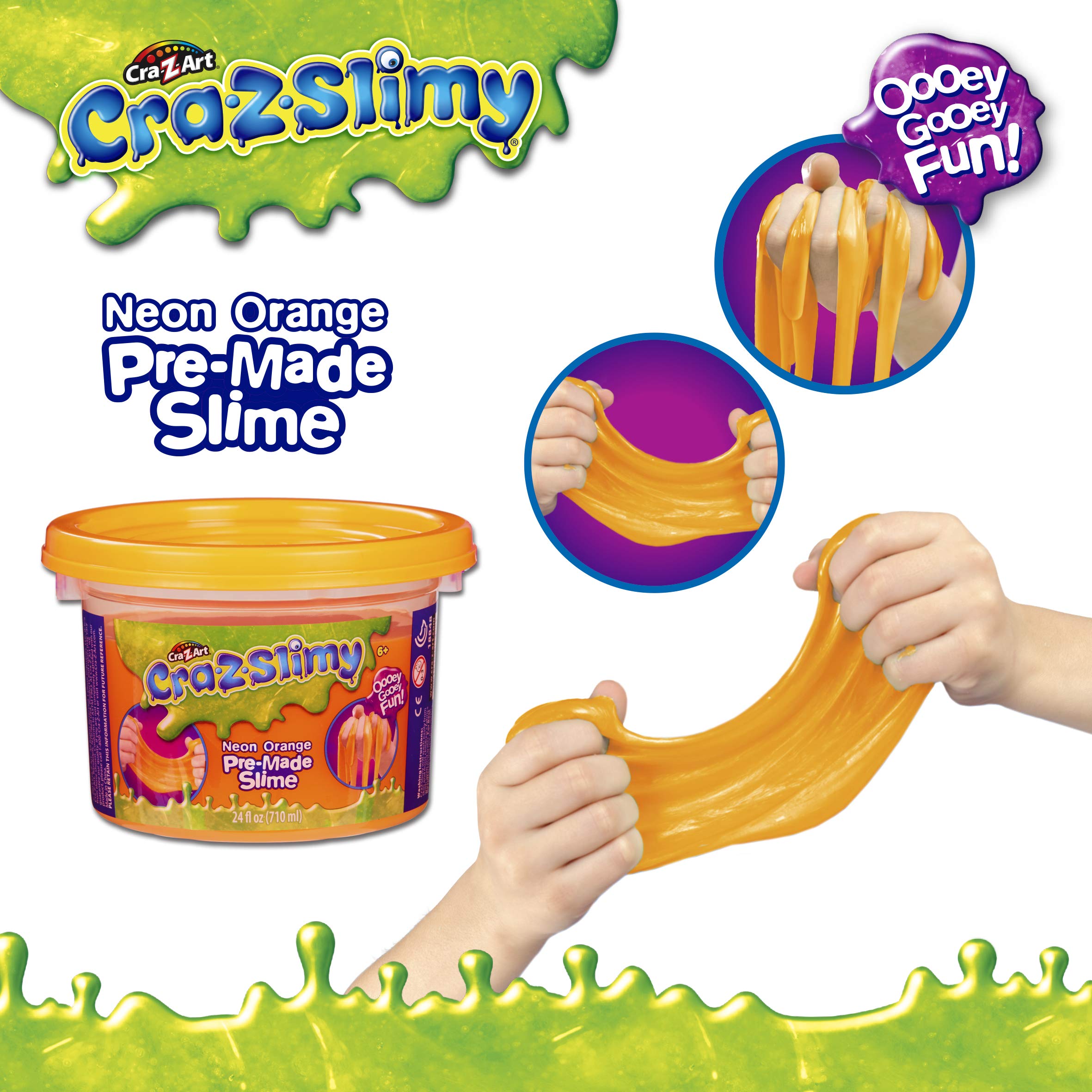 Cra-Z-Art Cra-Z-Slimy Neon Premade Slime Goop - Large 24 Ounce