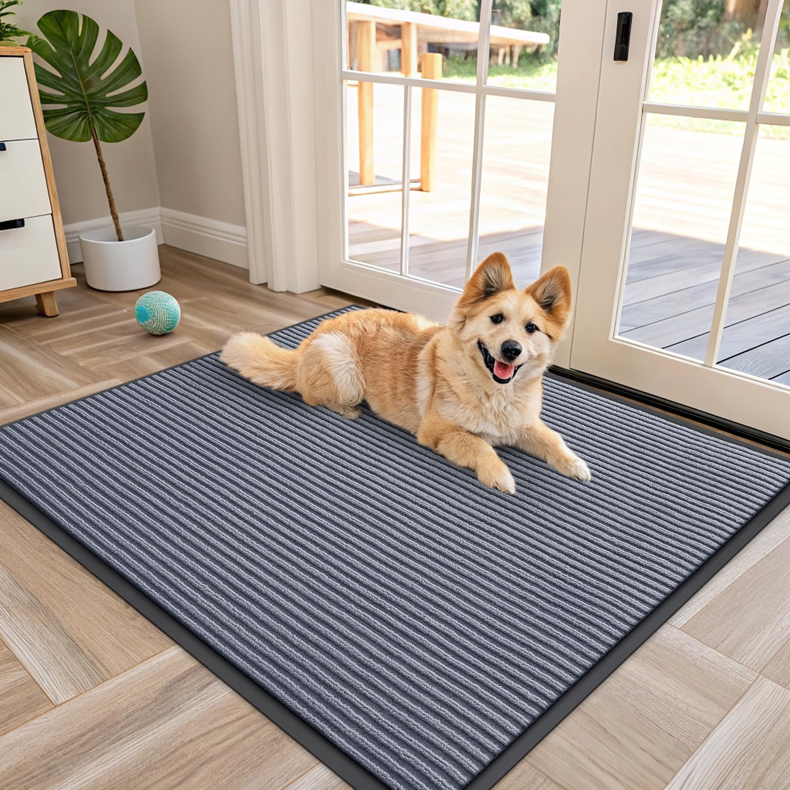 OLANLY Front Door Mat Indoor Outdoor Entrance, Waterproof Heavy Duty Doormat, Fade Resistant, Low Profile, Easy Clean Patio Porch Welcome Floor Mats for Entry, 29.5x17, Beige — view 170