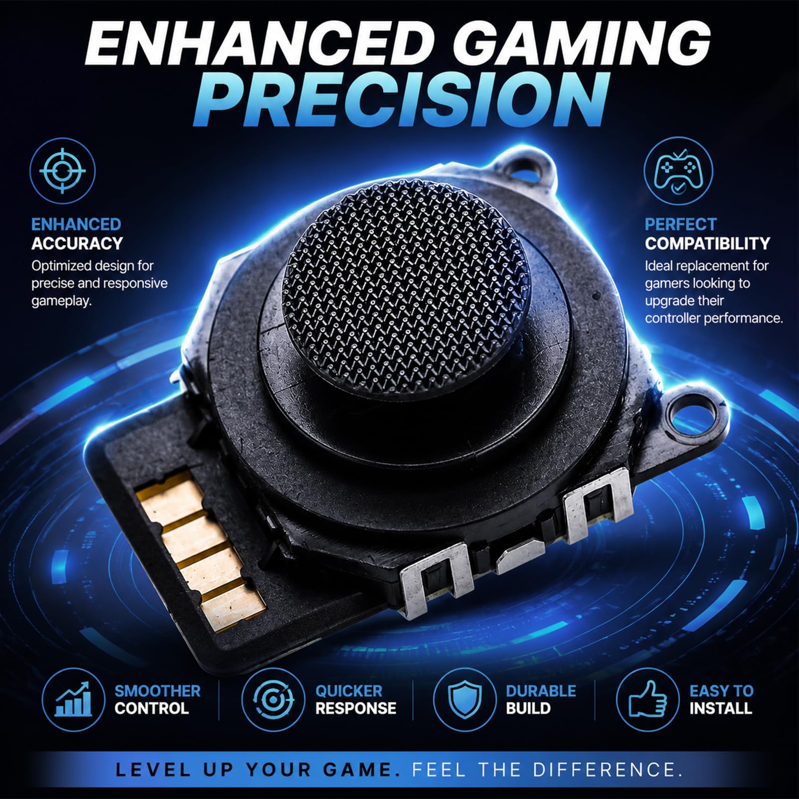 2 Szt. Analogowy Joystick 3D Z Przyciskami Na PSP 2000, Wymiana Joysticka Przełącznika Bezprzewodowy Profesjonalny Joystick Rocker Z Nasadką Wymiana Naprawy Na PSP 2000 Czarny