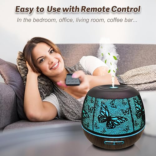 Miniatura 7 de Difusores para aceites esenciales para habitación grande, 13.5 fl oz, difusor de aceite esencial para el hogar con RC, humidificadores de niebla