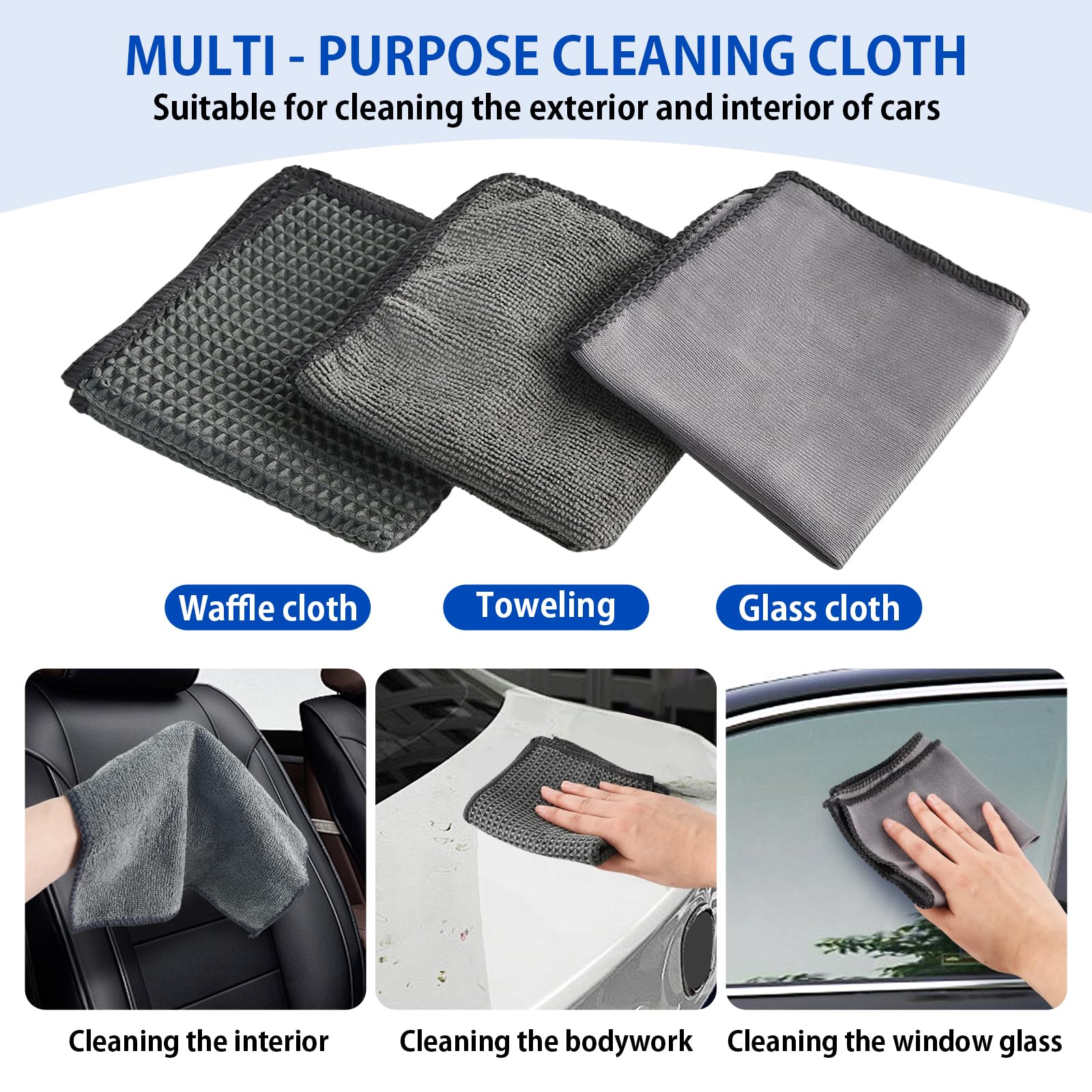 10-teiliges Auto Reinigungsset - Staubwedel, Bürsten & Zubehör Komplettset