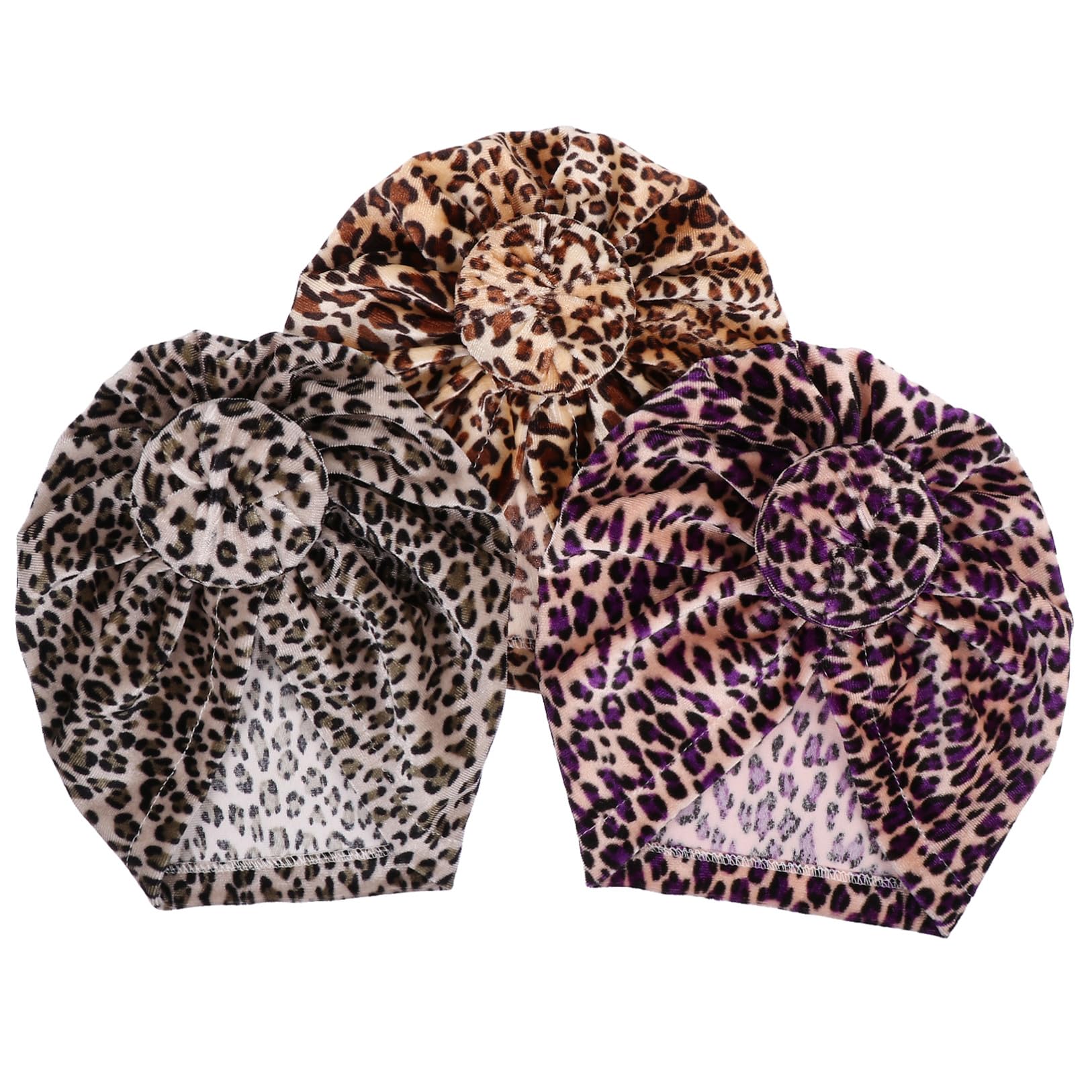 Neugeborenenmütze Wintermütze Wintermütze Kopfschmuck -Turban-mütze Hüte Für -Ohr-Hut -turbanmütze Baumwolle Leopard