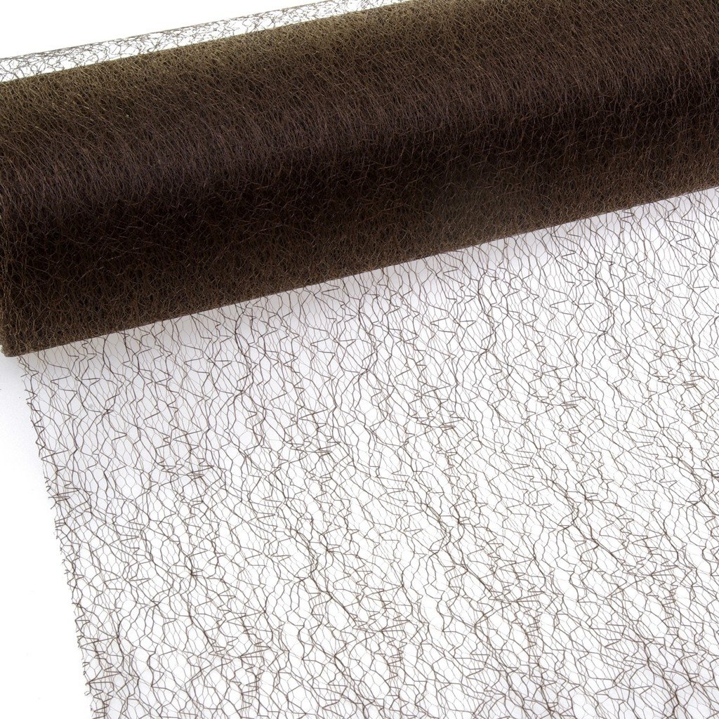 Deko und Band Spiderweb - Mesch - table runner - table top - 30 cm brown - roll 25m - 67 021-R 300