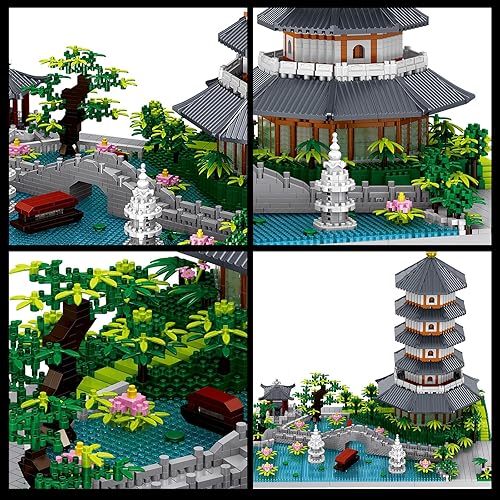 Miniatura 3 de NEWABWN Juego de microbloques de construcción de arquitectura china, juego de construcción creativa, juguetes regalos para adultos y niños a partir
