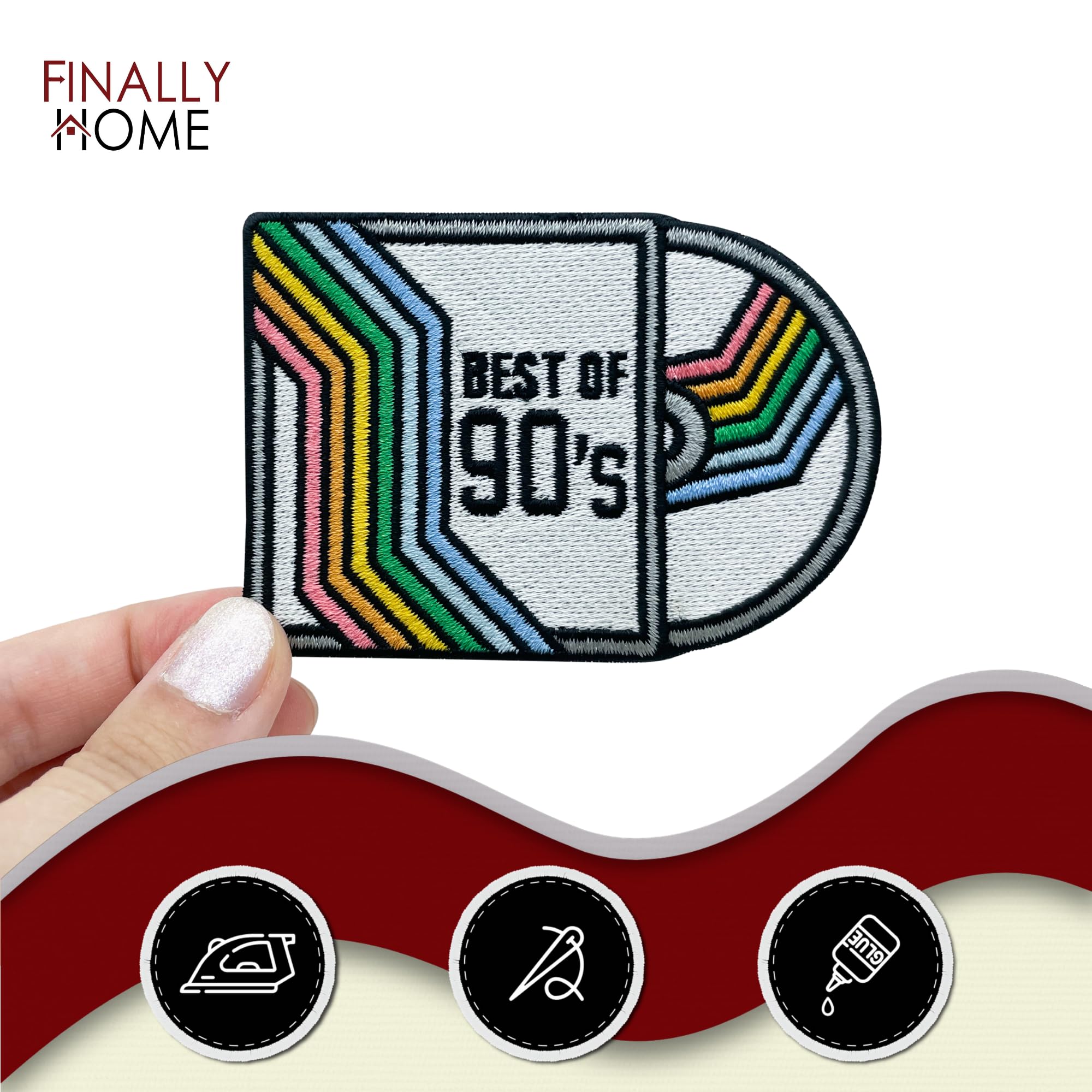 Toppa termoadesiva, cassetta bianca e nera