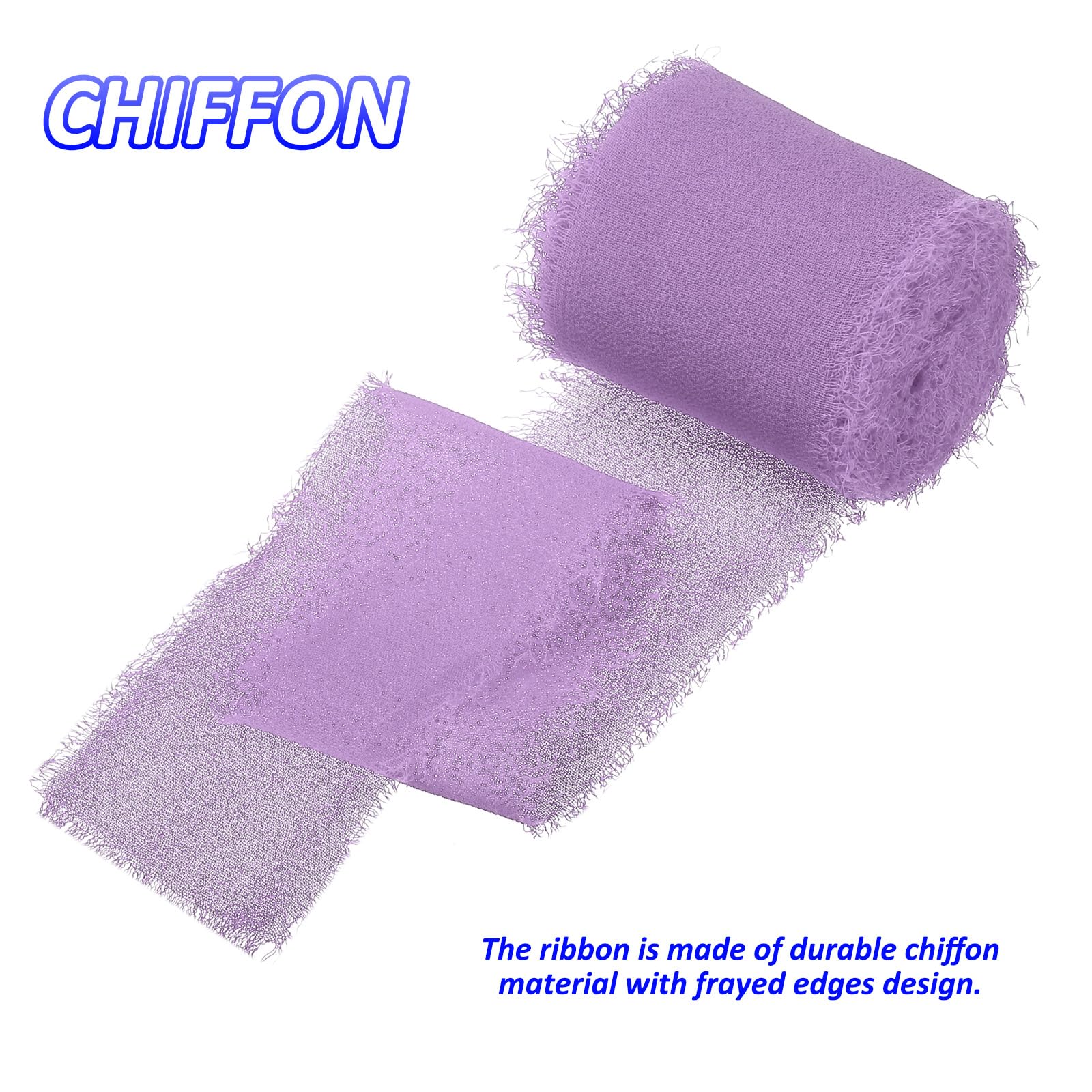 M METERXITY 4 Rolls Chiffon Ribbon - Image 4