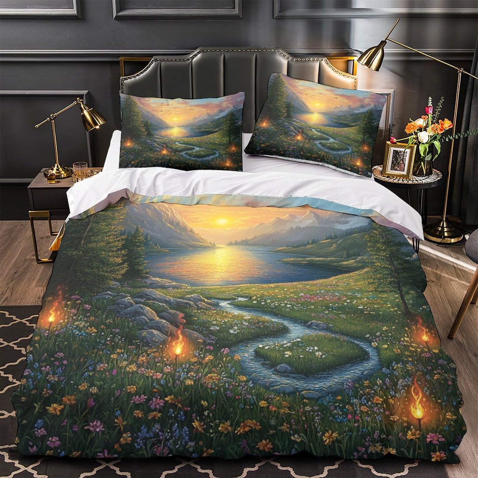 Housse de couette effet 3D haute qualité en microfibre douce avec zip