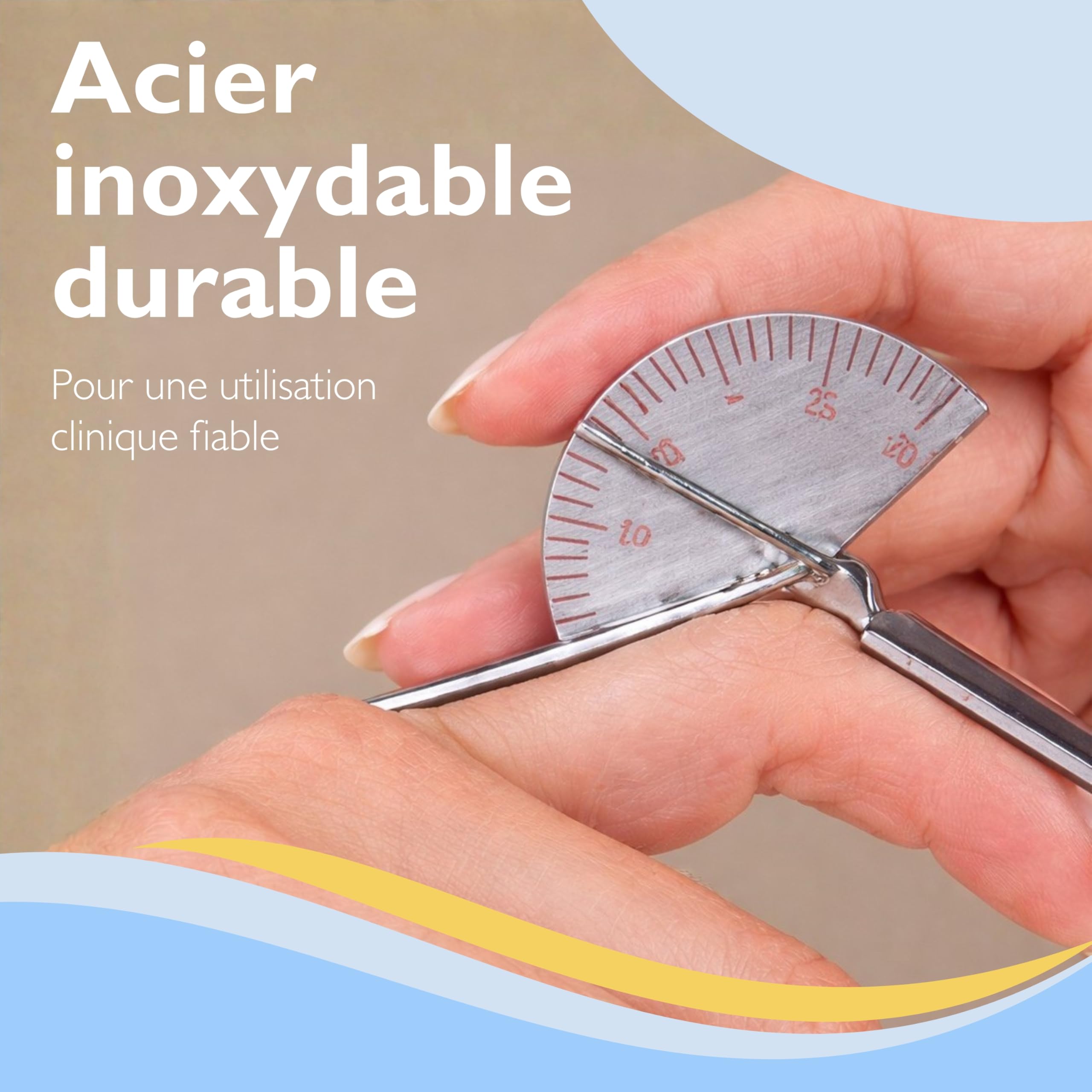 Baseline , Goniomètre 15 cm de Doigt/Orteil, acier inoxydable, mesure en centimetres, cadre à 2 échelles