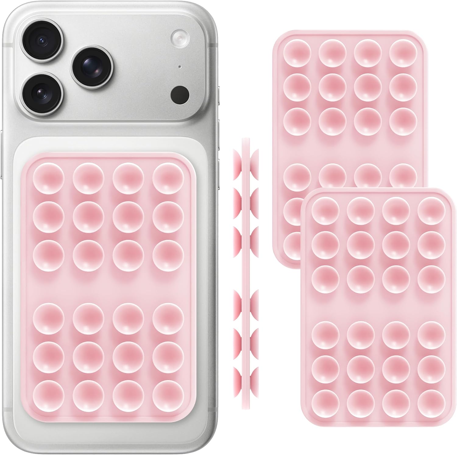 TopMadeDouble Sided Suction Phone Case Adhesive Mount 2 Pack, Pink