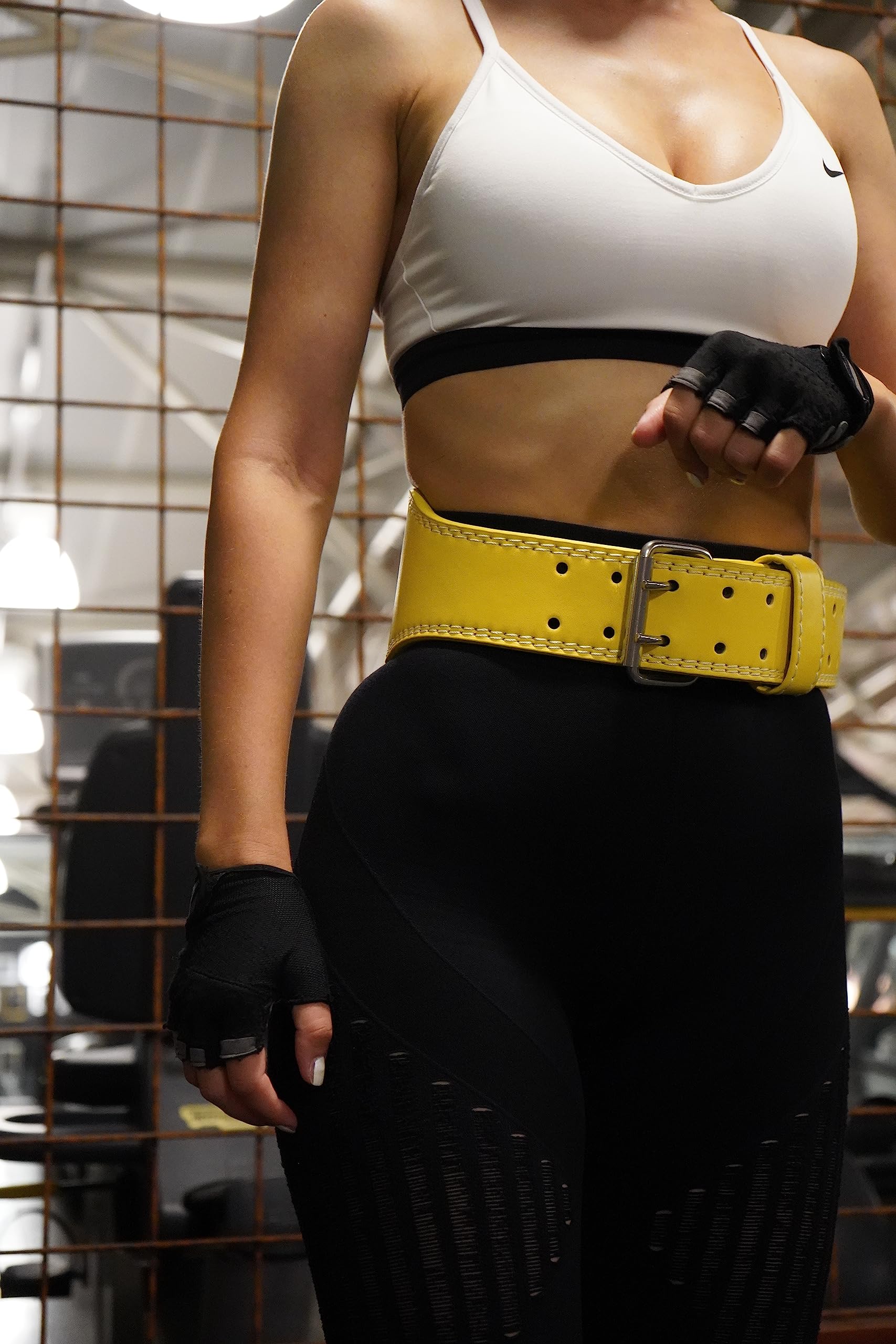 Generico Cintura Fitness Femminile Bianco Nero Viola Rosa Lilla Bianco Donna Palestra Sollevamento Pesi Bodybuilding Powerlifting Squat