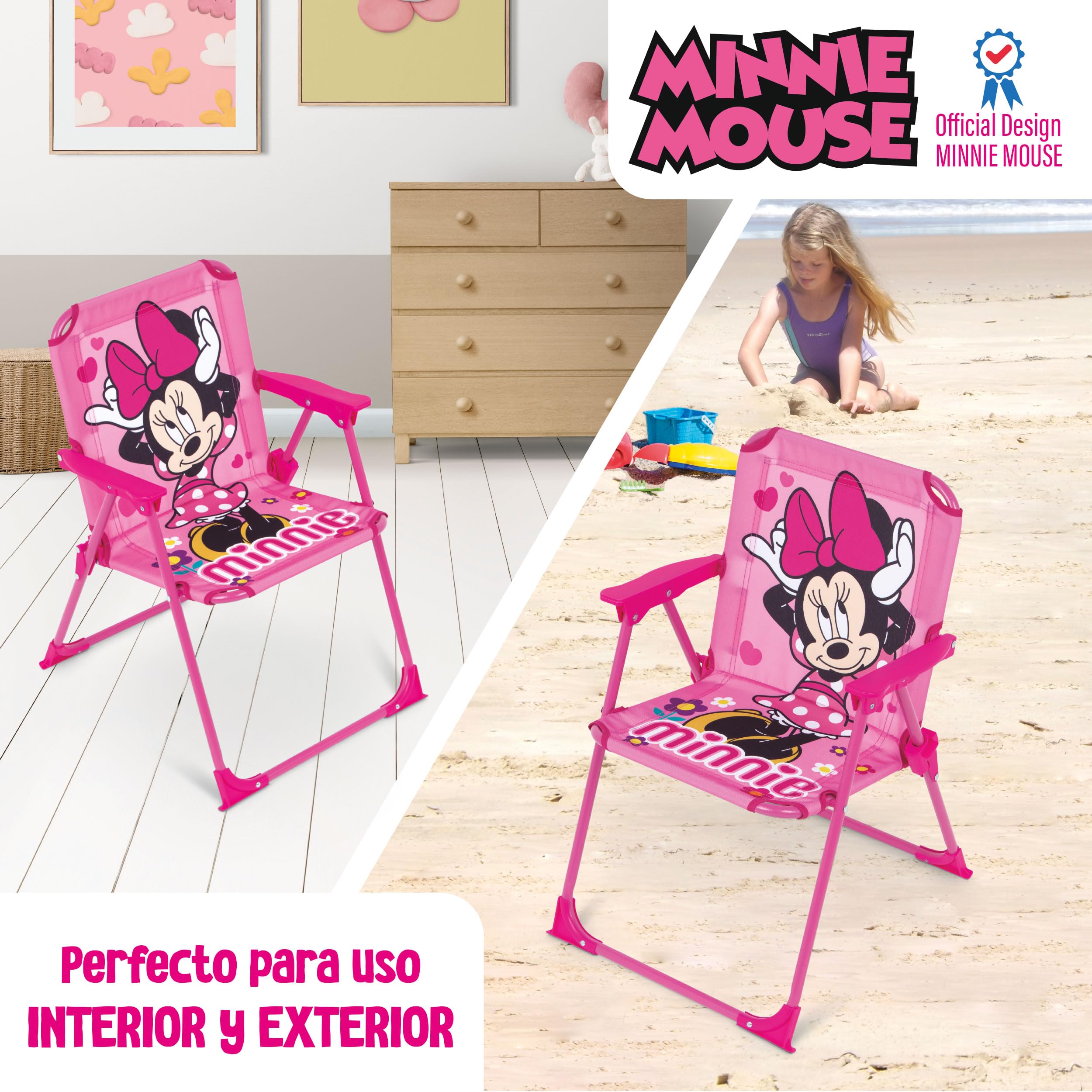 ARDITEX Disney Mickey Mouse Klappstuhl mit Armlehnen – 38 x 32 x 53 cm – geeignet für Garten, Camping, Strand oder Berge – ideal für Kinder.