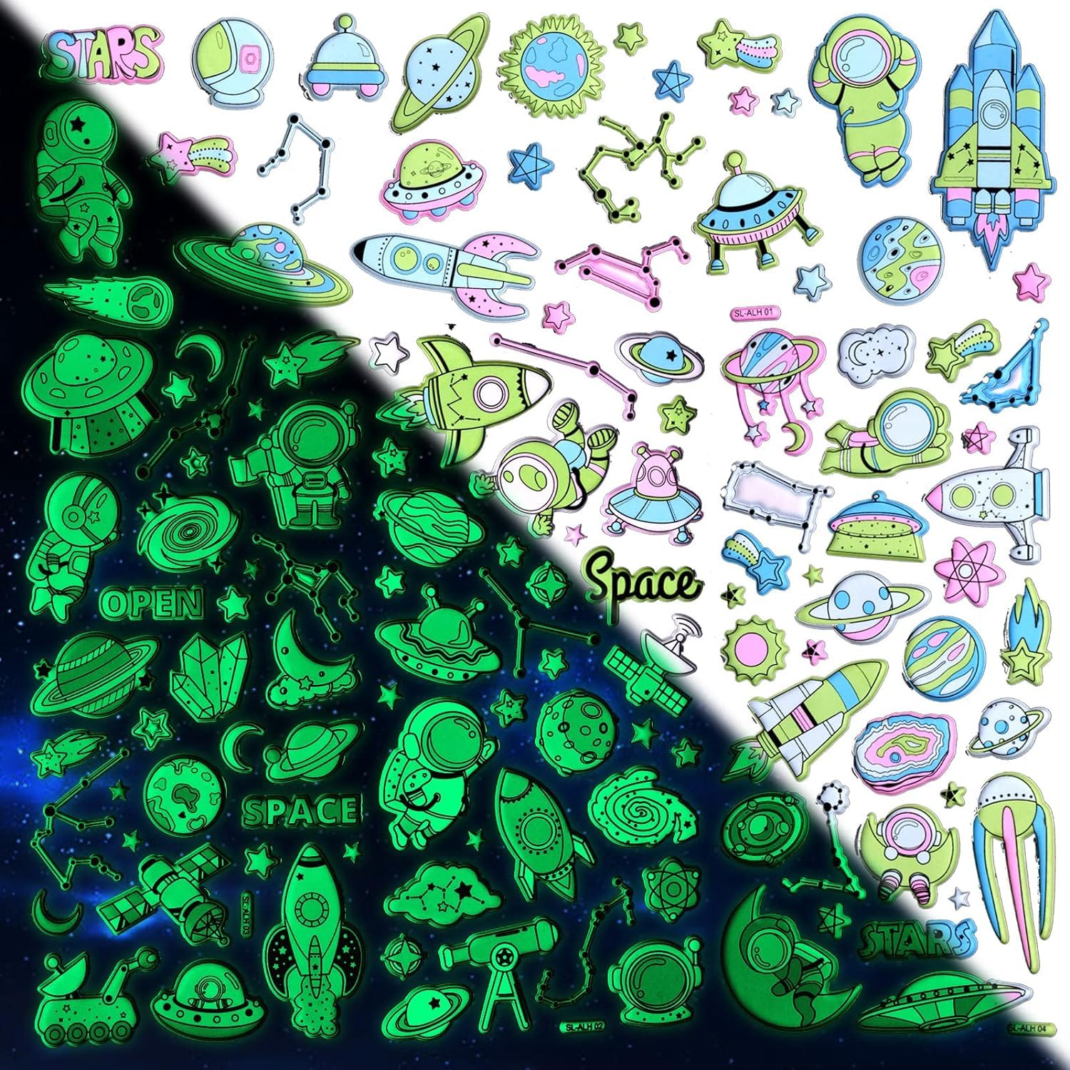 FunBlast Space Theme Stickers Set – 4 Sheet Glow in The Dark Space Puffy Stickers for Kids, 3D Stickers for Girls, Aesthetic Sticker, Foam Stickers for Kids, Self Adhesive for Journal (B0CTTMP8HF) Amazon Price History, Amazon Price Tracker