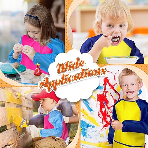 Miniatura 6 de Janmercy 24 delantales impermeables para niños y niñas de 5 a 8 años para hornear, como se muestra en la imagen