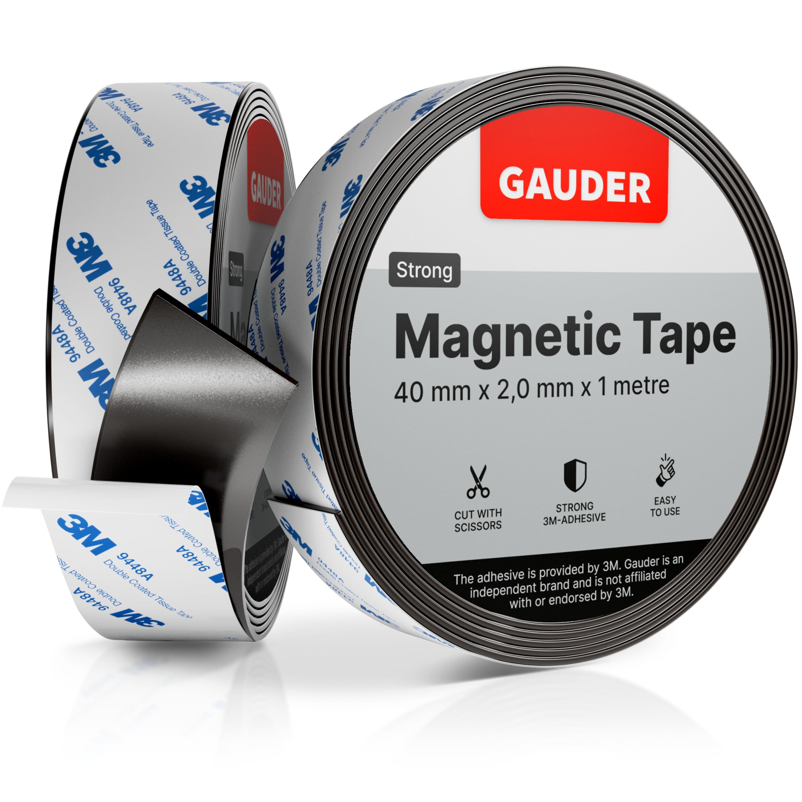 Gauder Magnetic Tape Self Adhesive | Magnet Strips With Adhesive Backing | Sticky Back Magnet Roll (40 Mm X M) Size 1